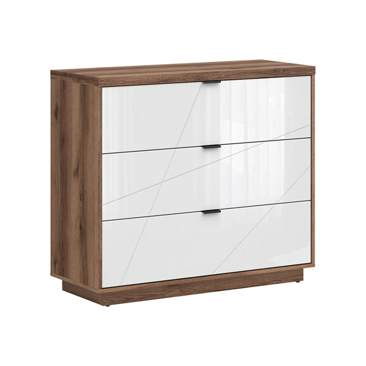 Comoda FORN, nuc/alb lucios, PAL melaminat, 106x43x93 cm