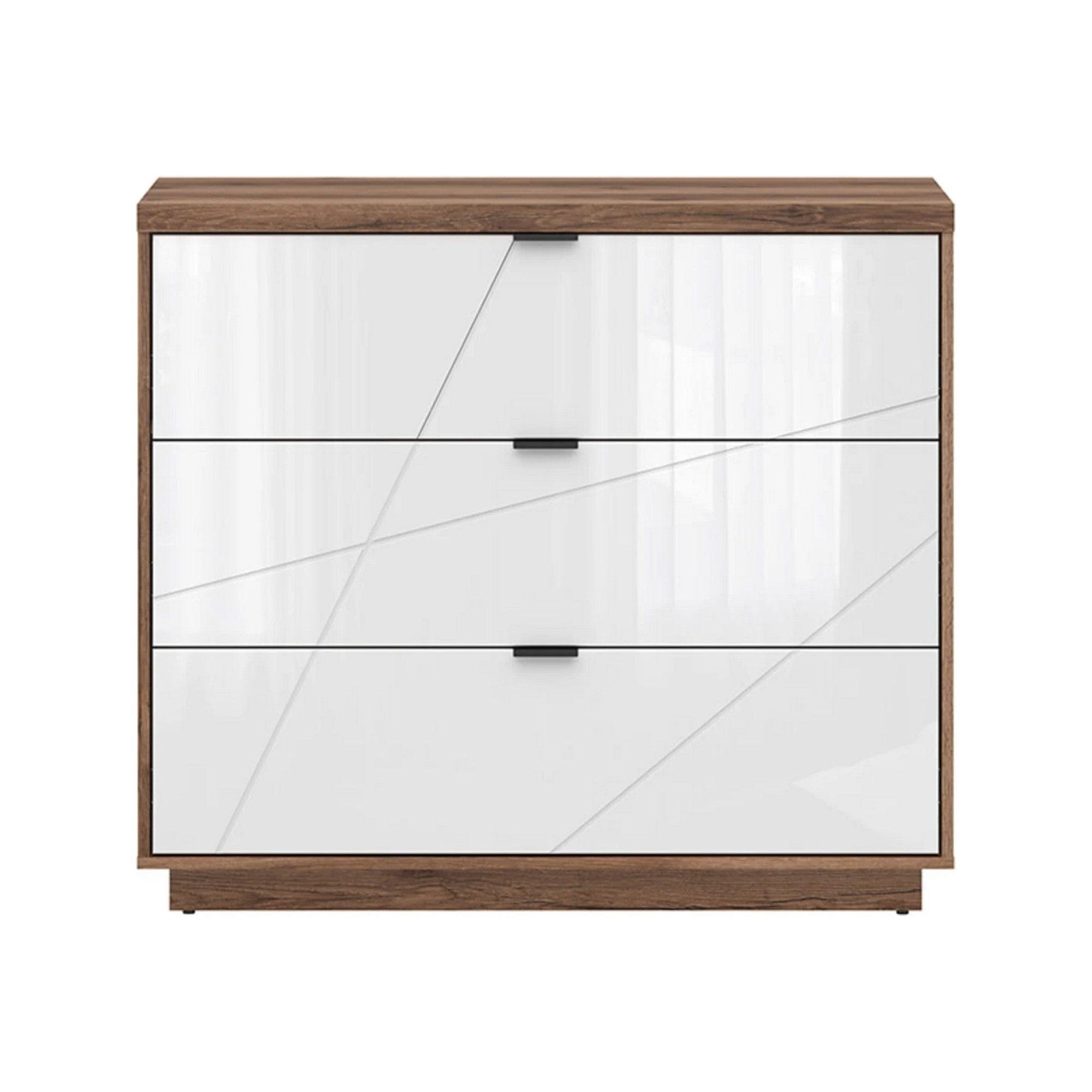 Comoda FORN, nuc/alb lucios, PAL melaminat, 106x43x93 cm