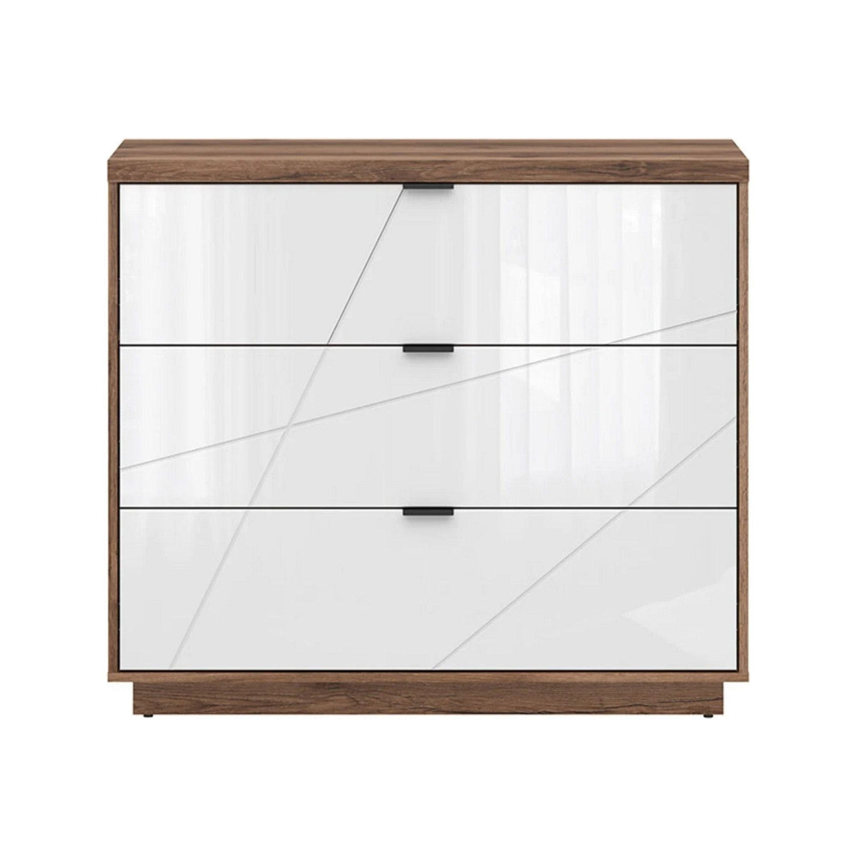 Comoda FORN, nuc/alb lucios, PAL melaminat, 106x43x93 cm