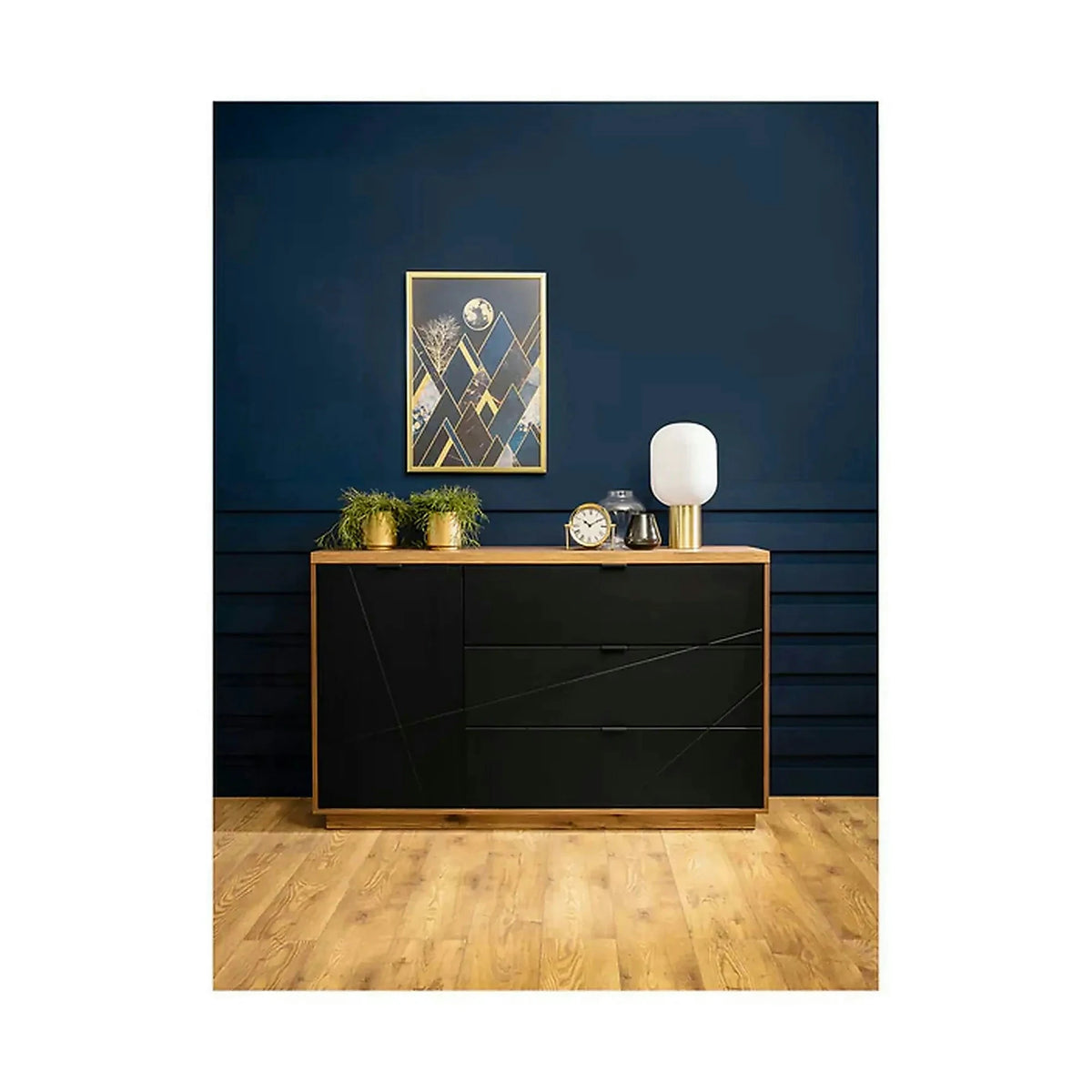 Comoda FORN, nuc/negru mat, PAL, 156x42.5x93 cm