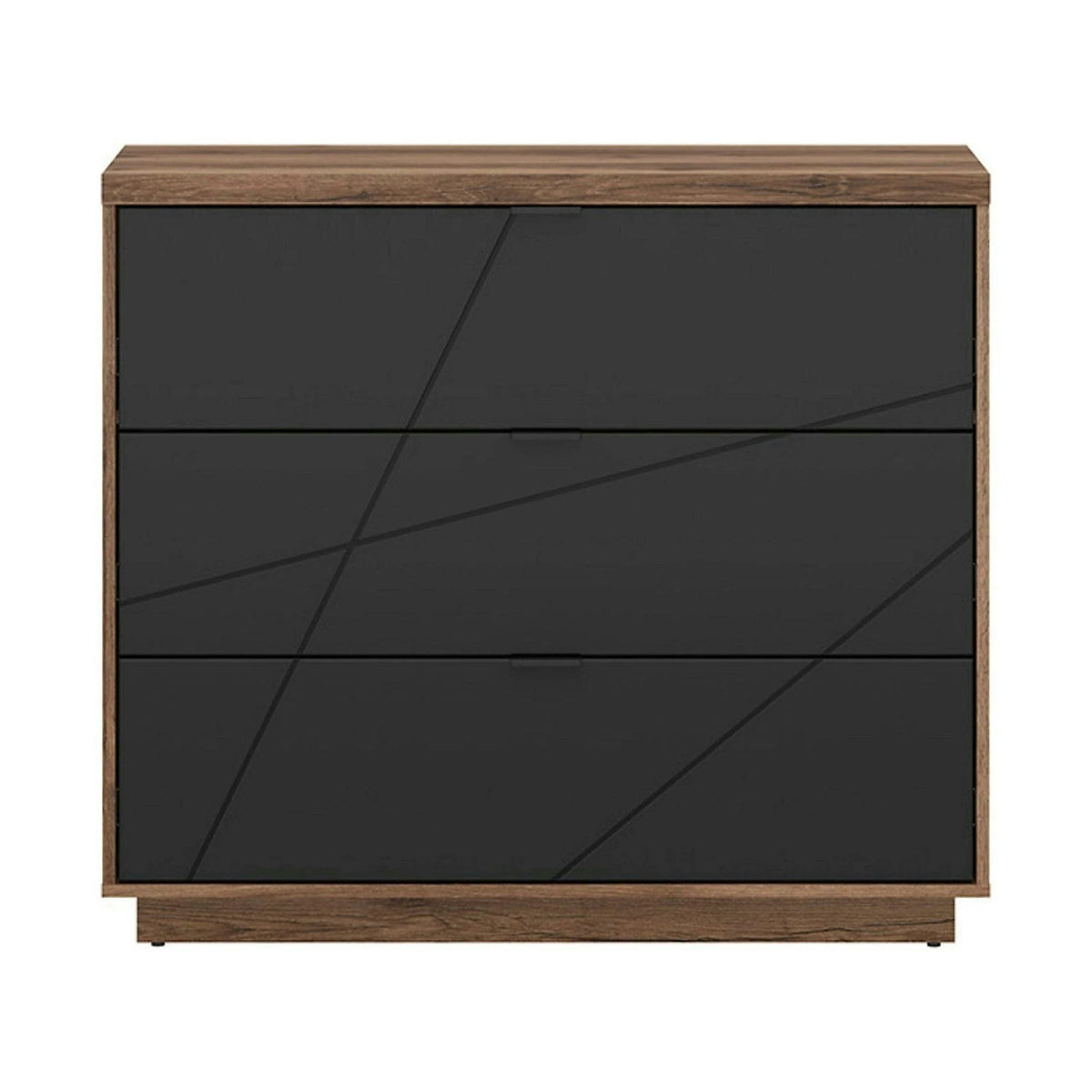 Comoda FORN, nuc/negru mat, PAL melaminat, 106x43x93 cm