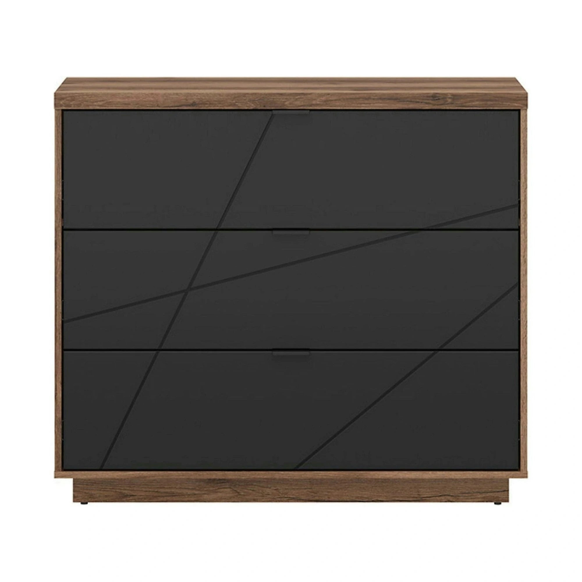 Comoda FORN, nuc/negru mat, PAL melaminat, 106x43x93 cm