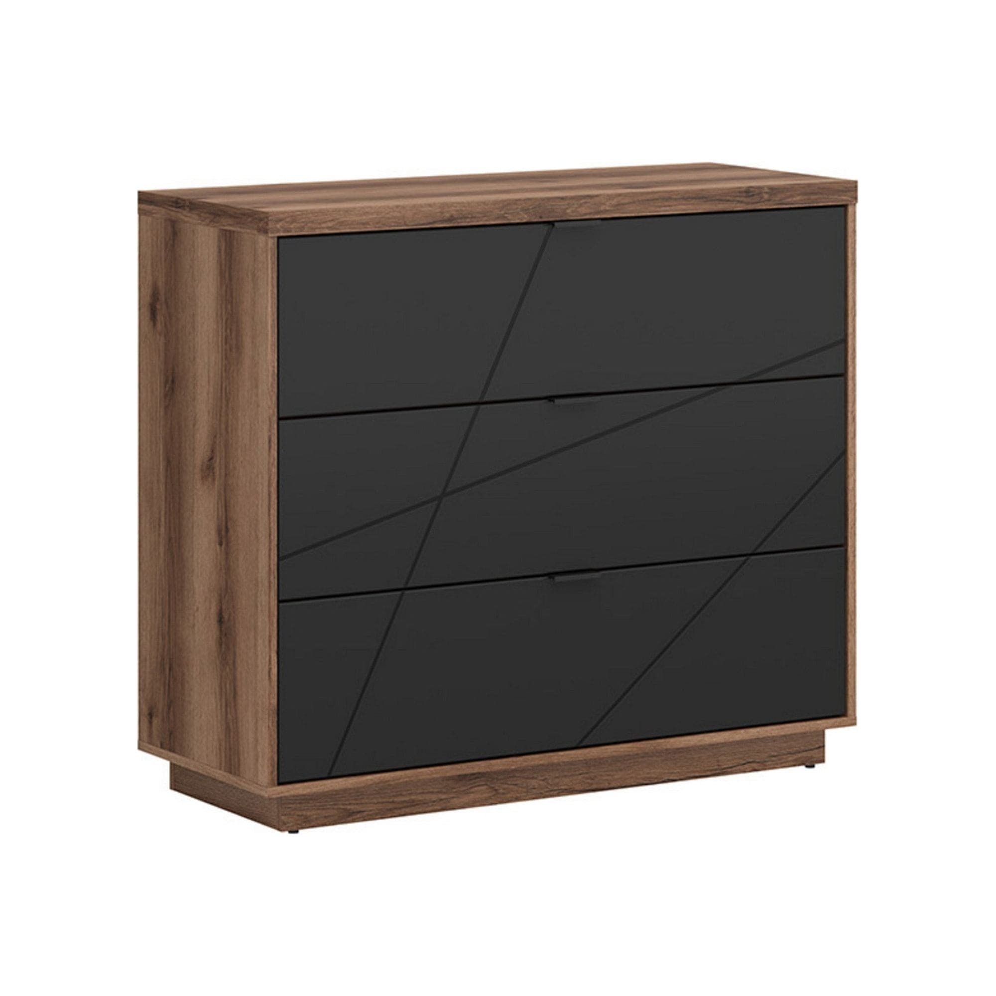 Comoda FORN, nuc/negru mat, PAL melaminat, 106x43x93 cm