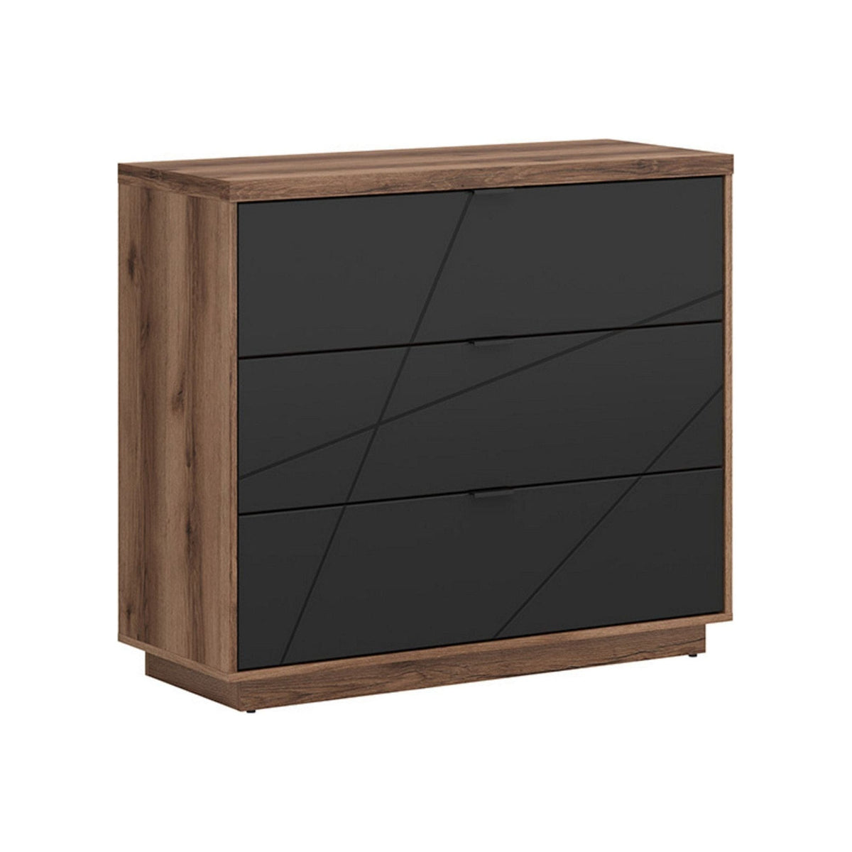 Comoda FORN, nuc/negru mat, PAL melaminat, 106x43x93 cm