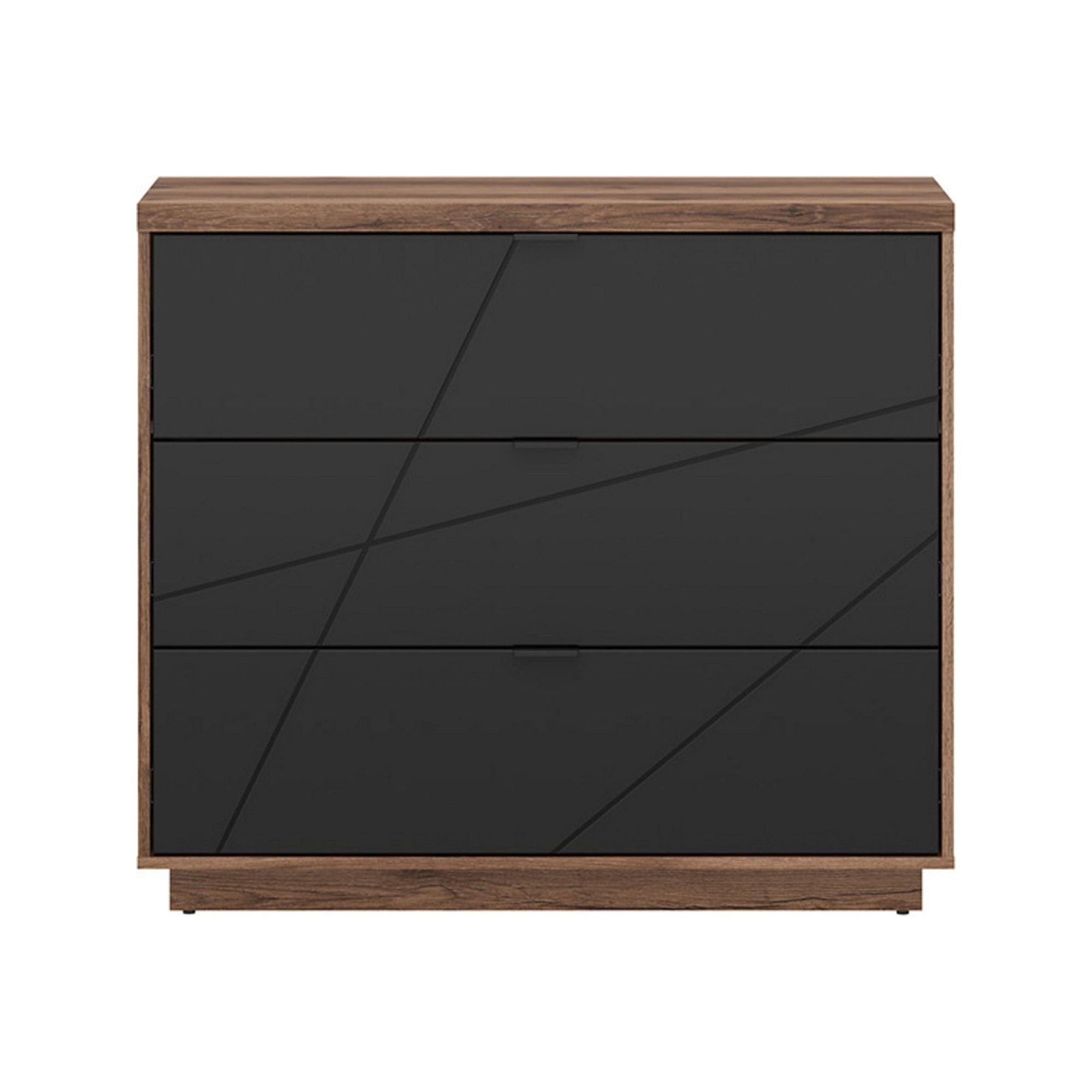 Comoda FORN, nuc/negru mat, PAL melaminat, 106x43x93 cm