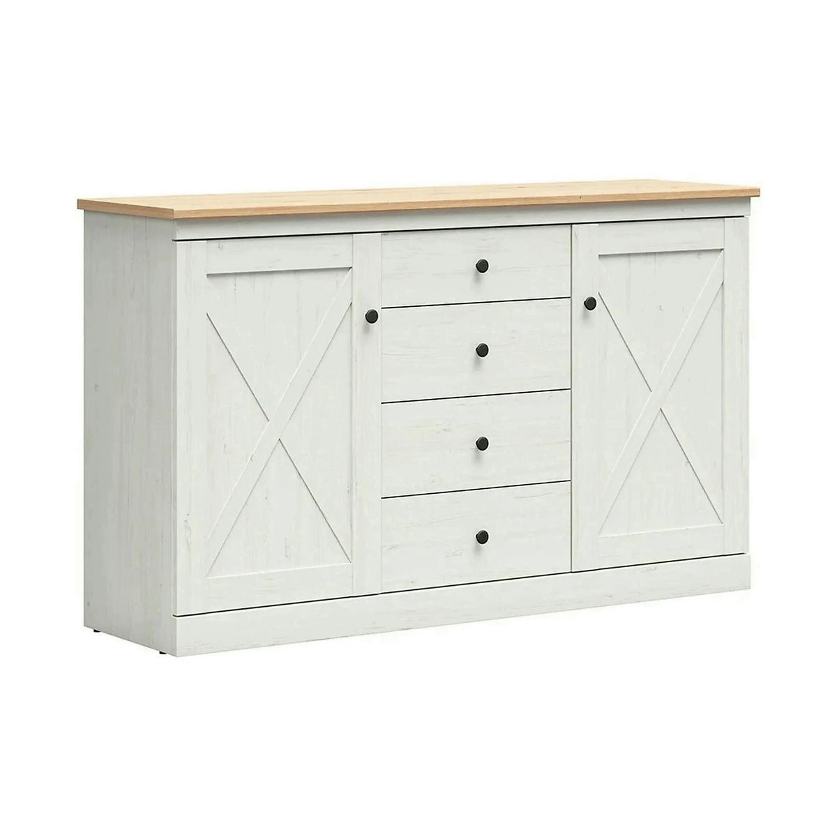 Comoda FRIJA, alb pin andersen/stejar artisan, PAL melaminat, 153x44x93 cm