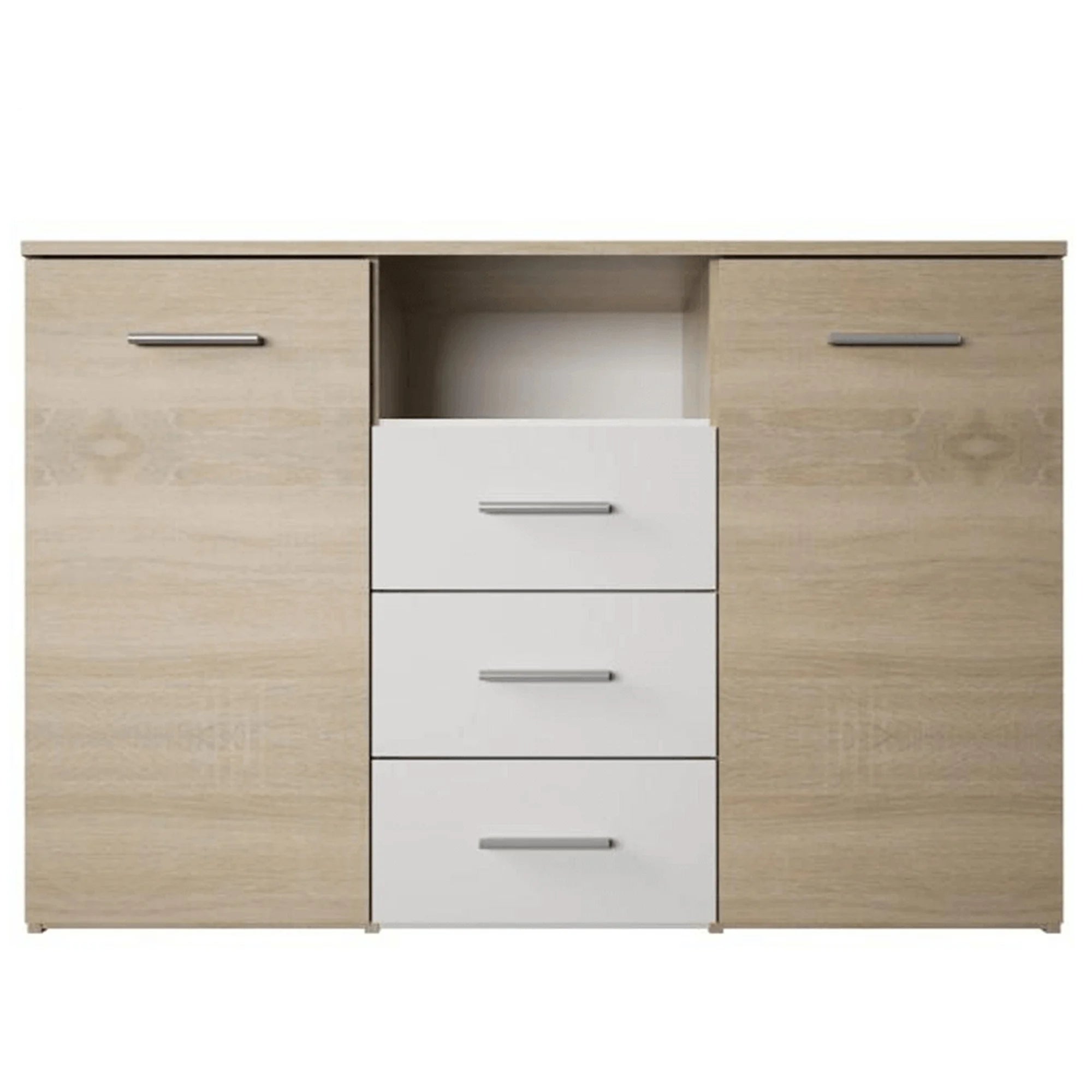 Comoda GABRIELA, stejar sonoma/alb, PAL laminat, 120x38x80 cm