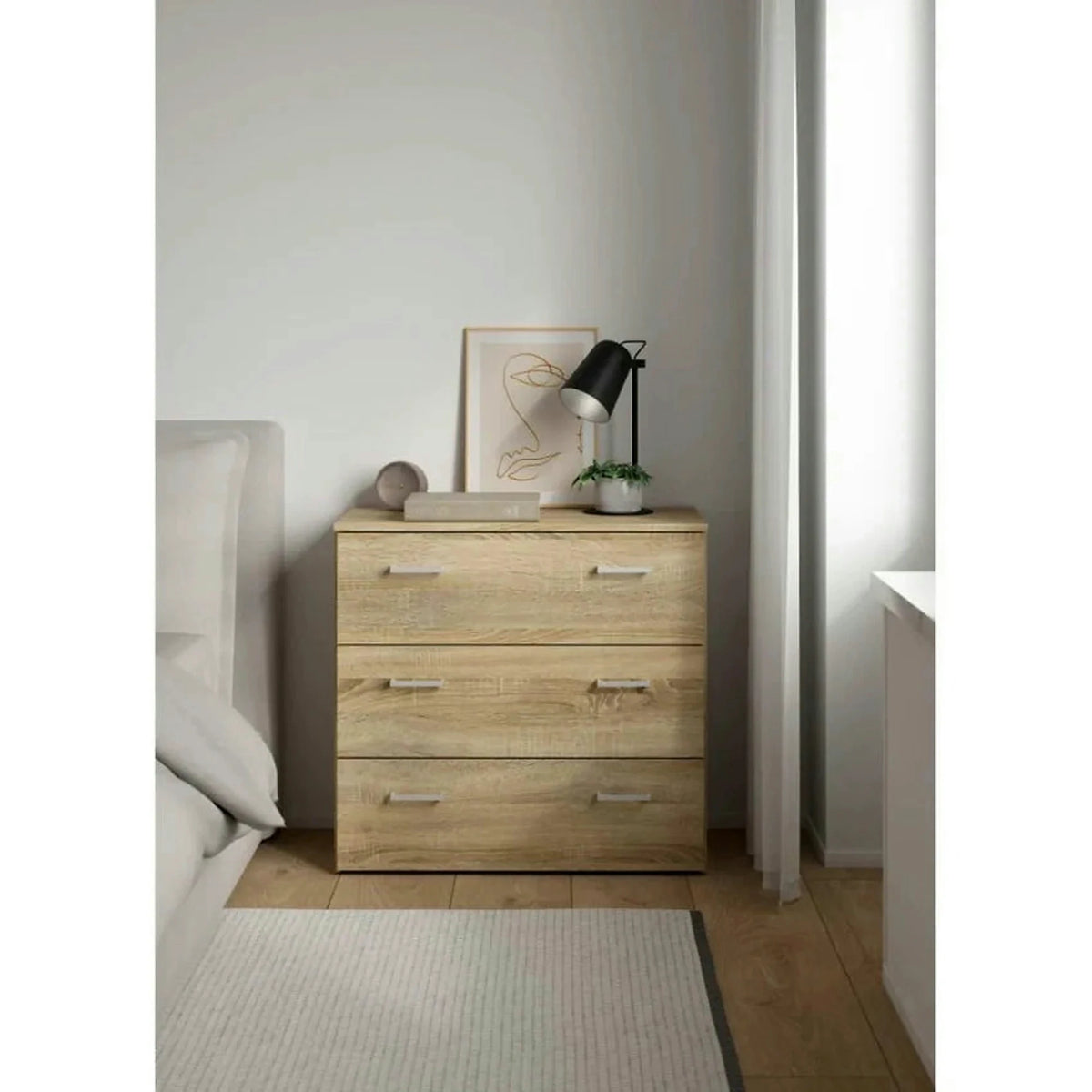 Comoda GARBO 3, stejar sonoma, PAL melaminat, 74x36x70 cm