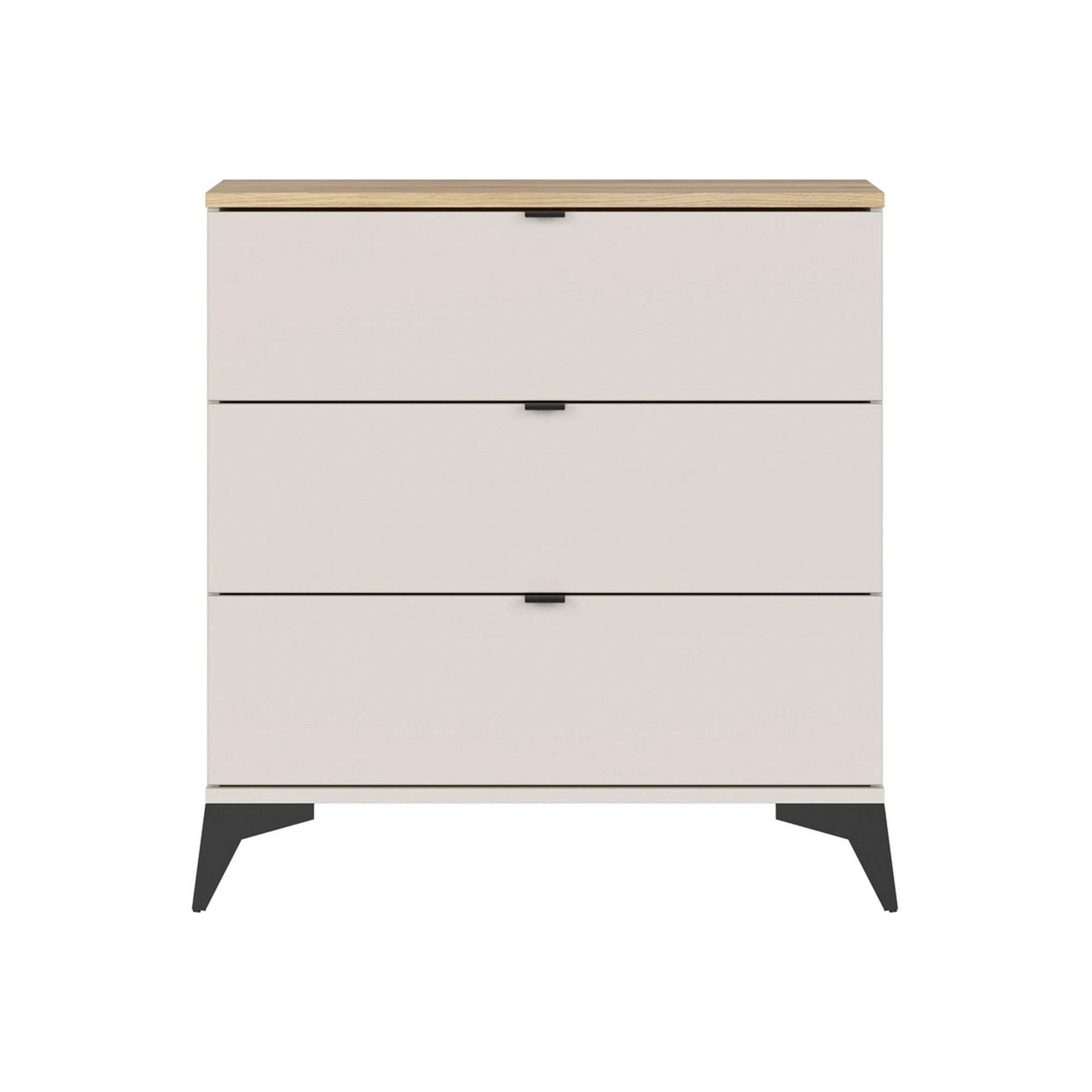 Comoda GLAMOUR, stejar/casmir, PAL, cu 3 sertare, 85x42x90 cm