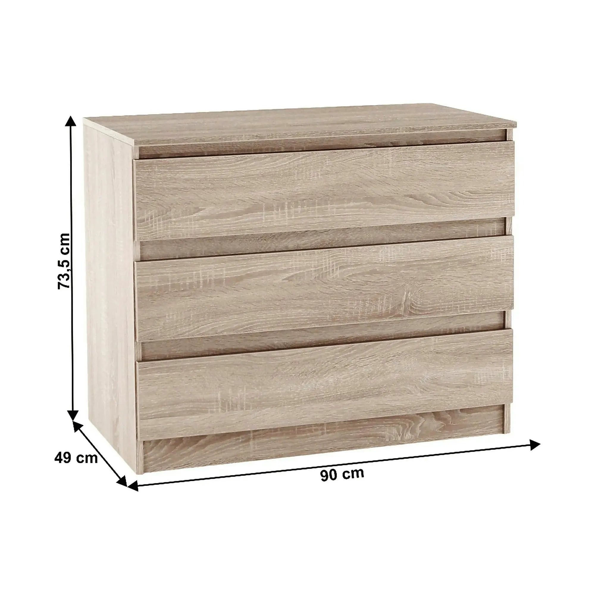 Comoda HANY NEW 003, stejar sonoma, PAL laminat, 90x49x74 cm