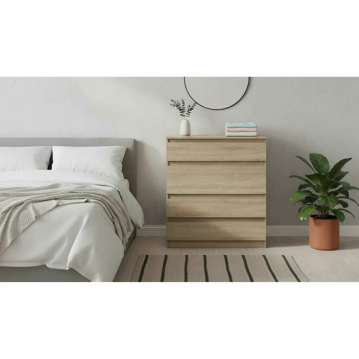 Comoda HANY NEW 004, stejar sonoma, PAL laminat, 90x49x95 cm