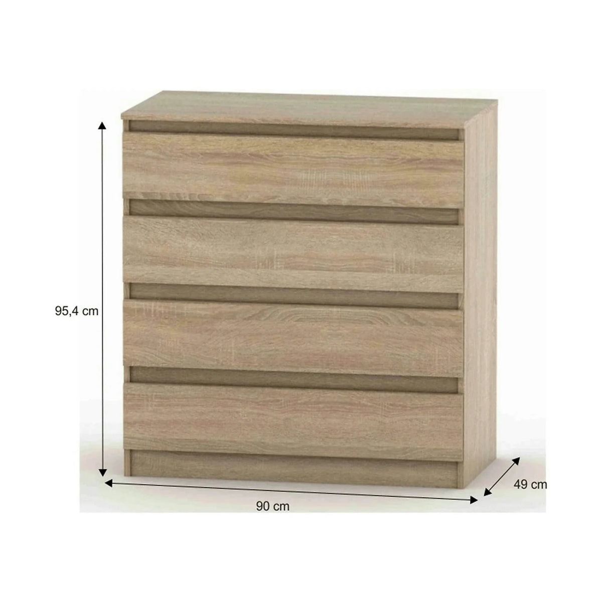 Comoda HANY NEW 004, stejar sonoma, PAL laminat, 90x49x95 cm
