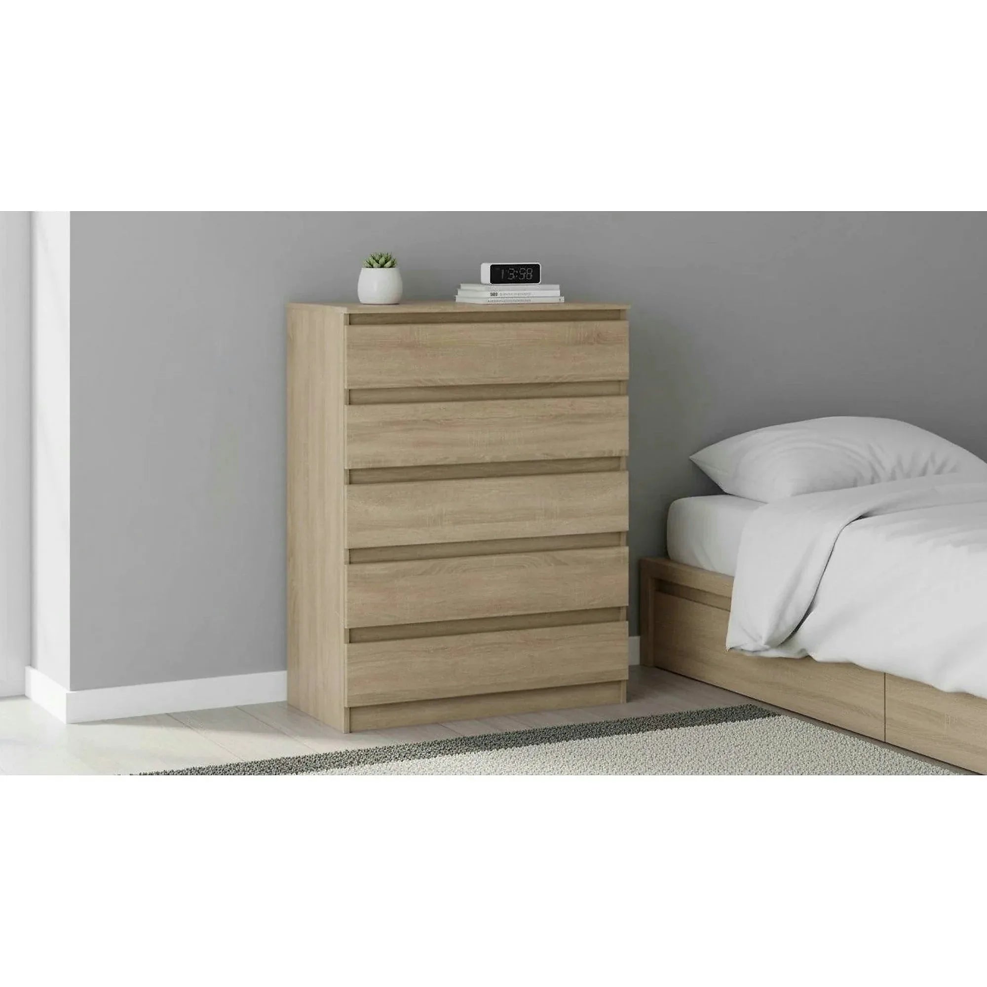 Comoda HANY NEW 005, stejar sonoma, PAL laminat, 90x49x117 cm