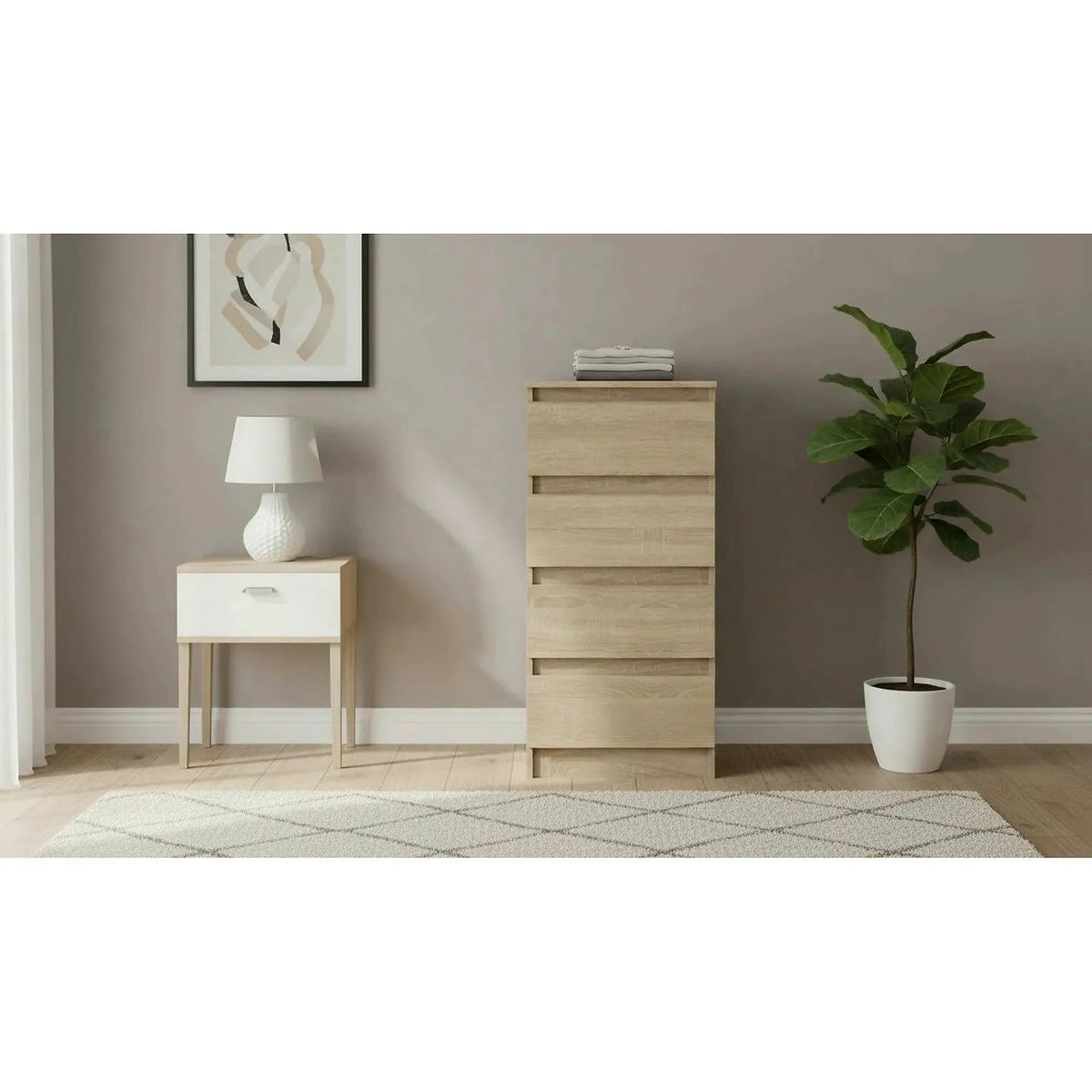 Comoda HANY NEW 009, stejar sonoma, PAL laminat, 45x49x95 cm