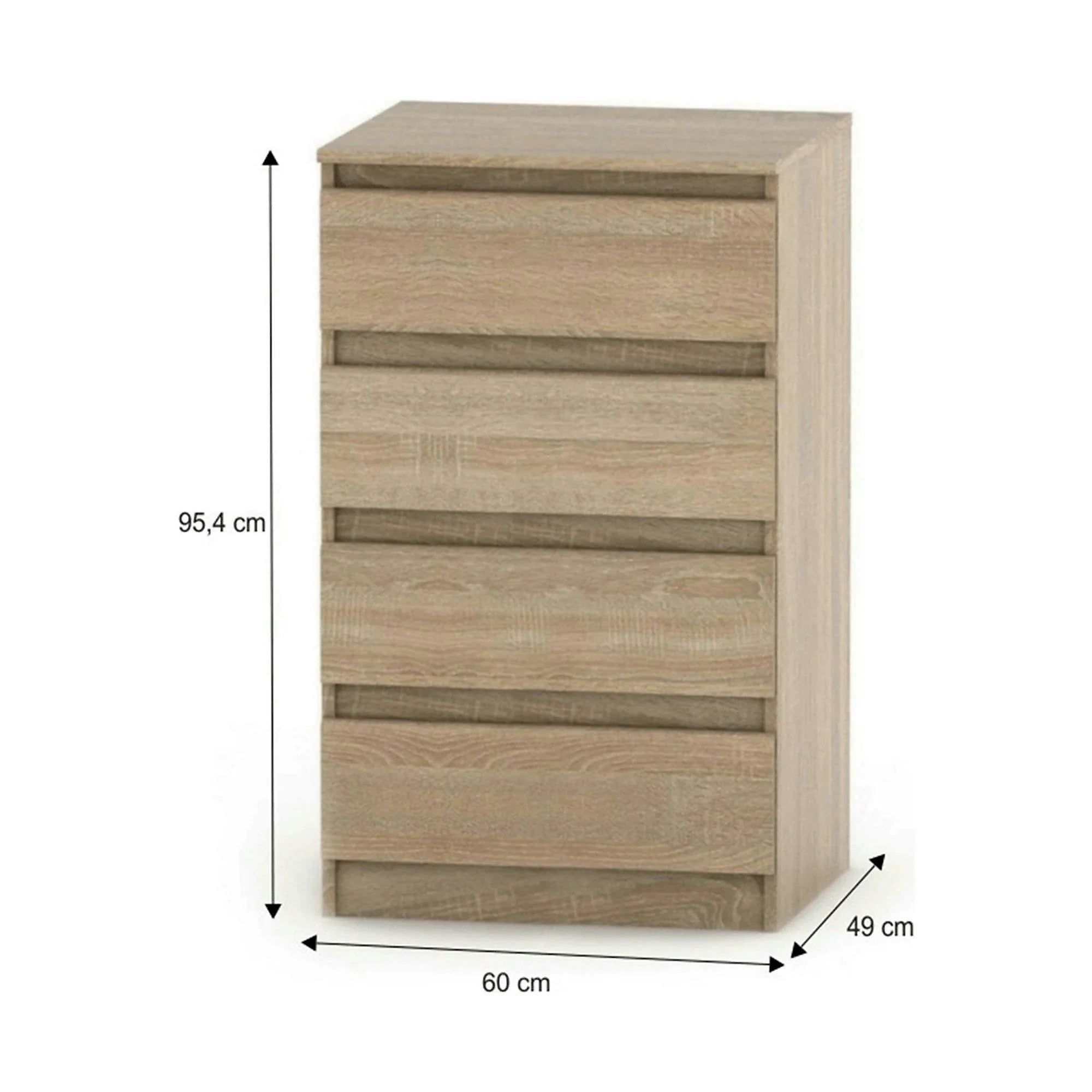 Comoda HANY NEW 014, stejar sonoma, PAL laminat, 60x49x95 cm