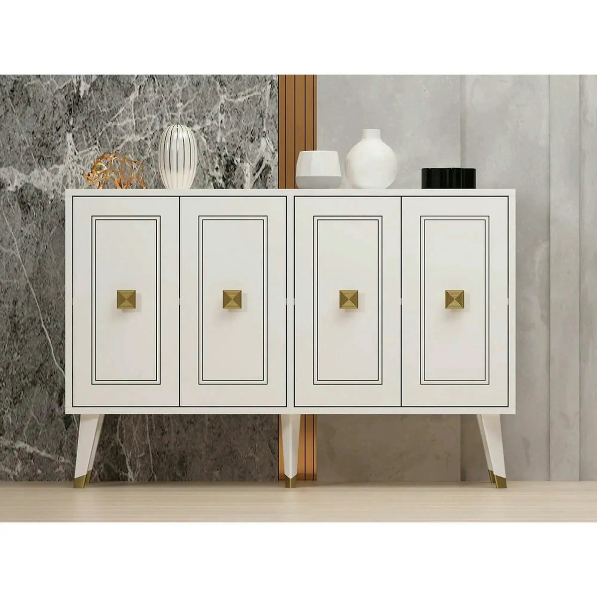 Comoda HARTIN, alb, PAL melaminat, 120x30x80 cm