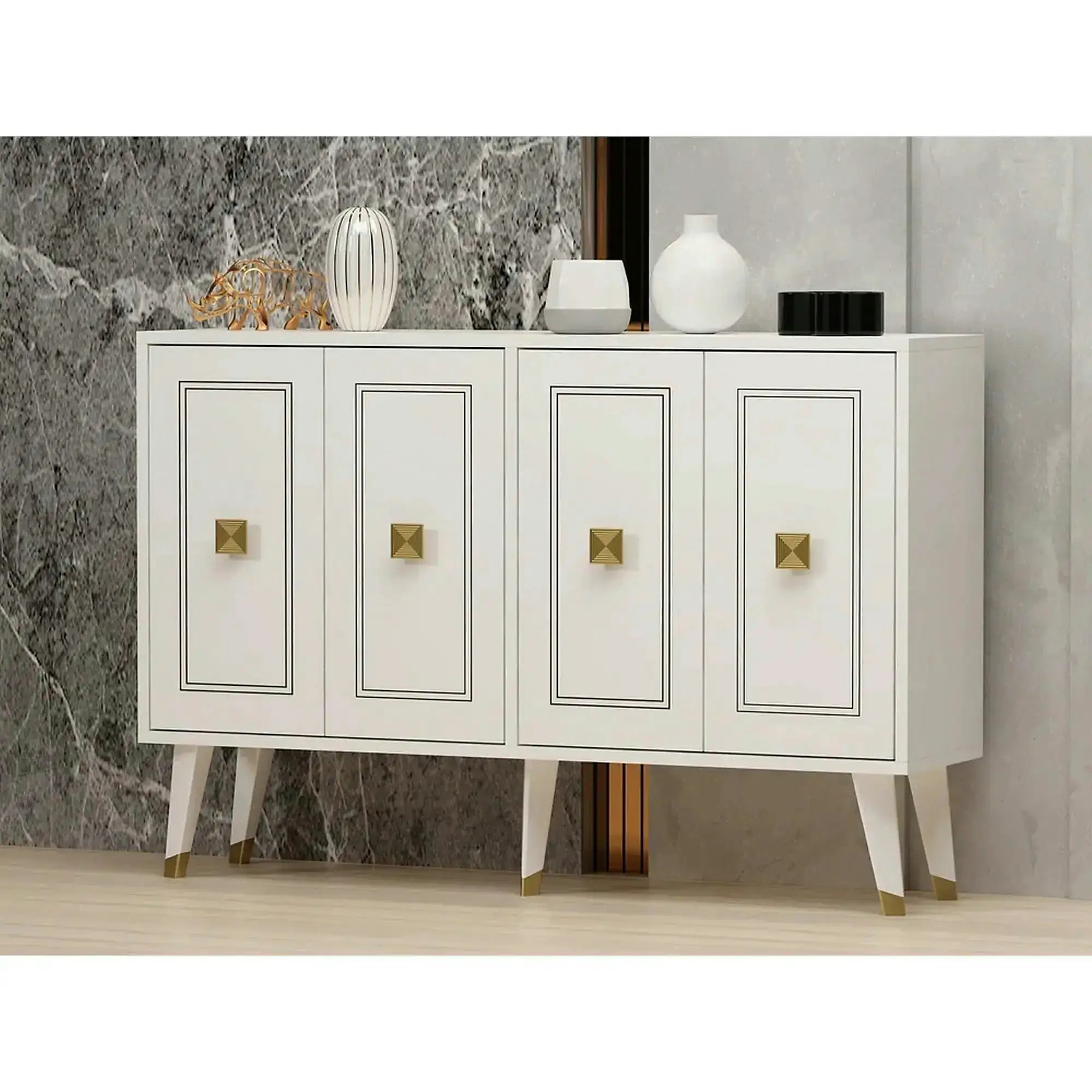 Comoda HARTIN, alb, PAL melaminat, 120x30x80 cm