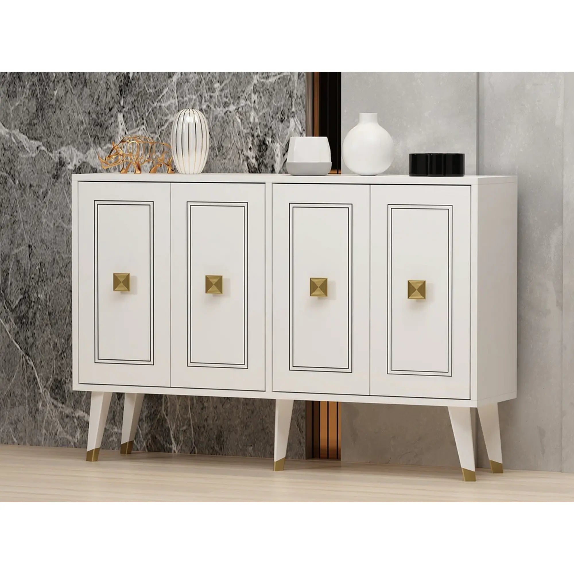 Comoda HARTIN, alb, PAL melaminat, 120x30x80 cm