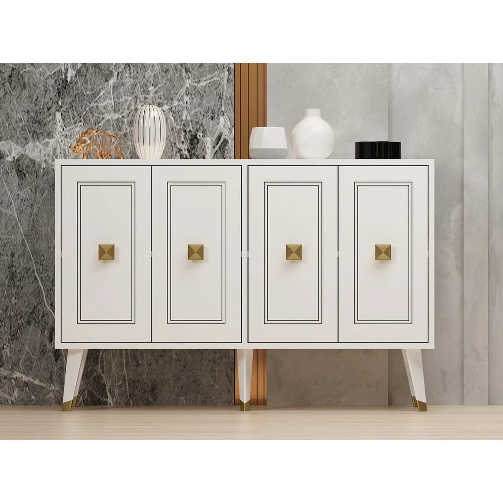 Comoda HARTIN, alb, PAL melaminat, 120x30x80 cm