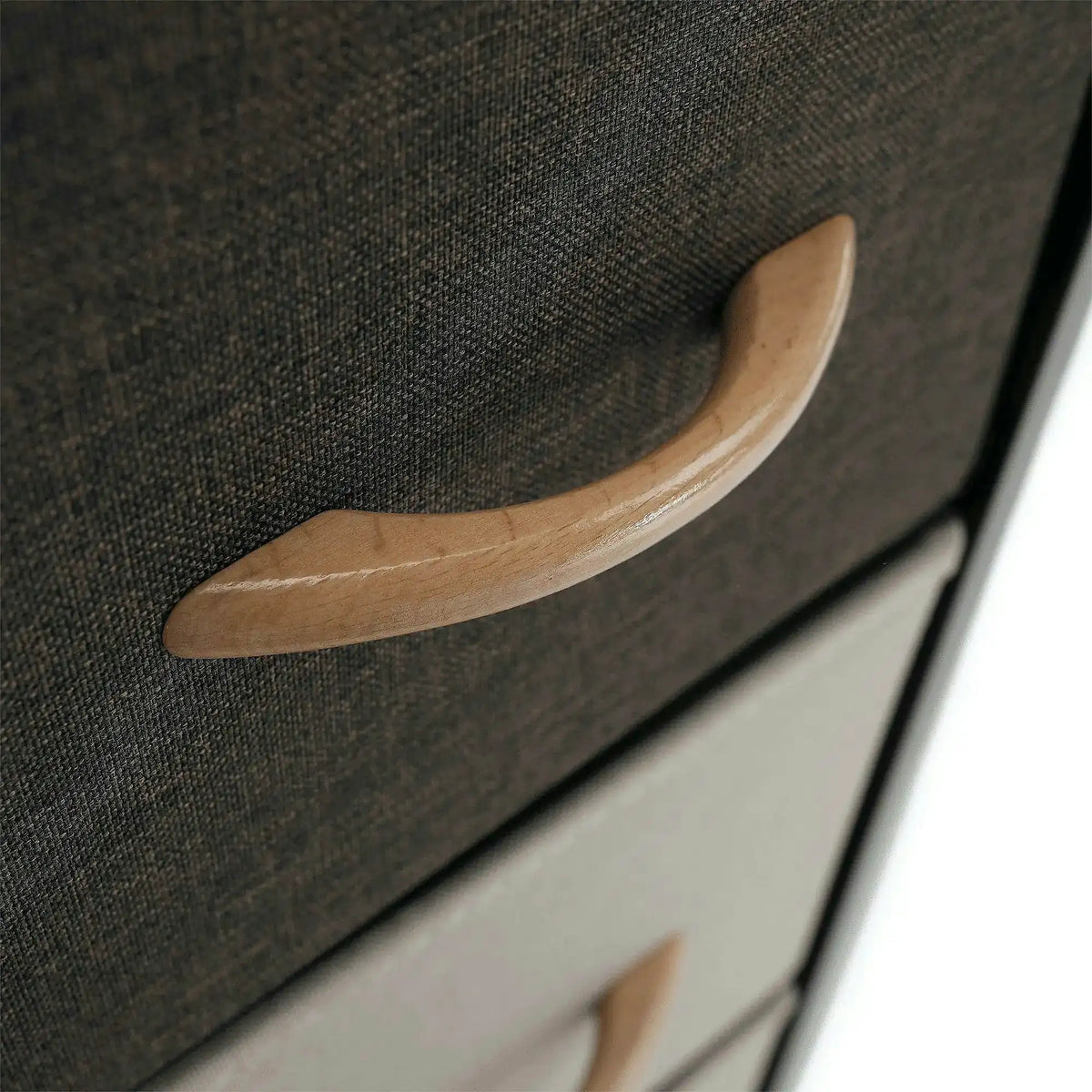 Comoda HAZEL TYP 1, bej/maro, MDF/metal/lemn/material textil, 31x29x99 cm