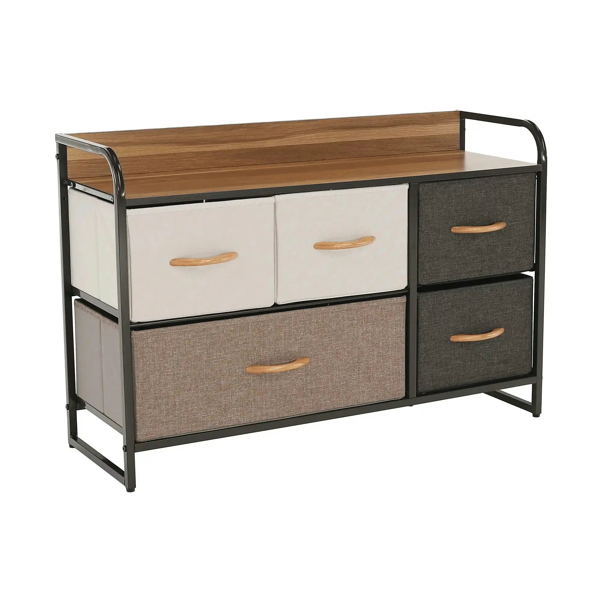 Comoda HAZEL TYP 4, bej/maro/negru, 80x29x79 cm