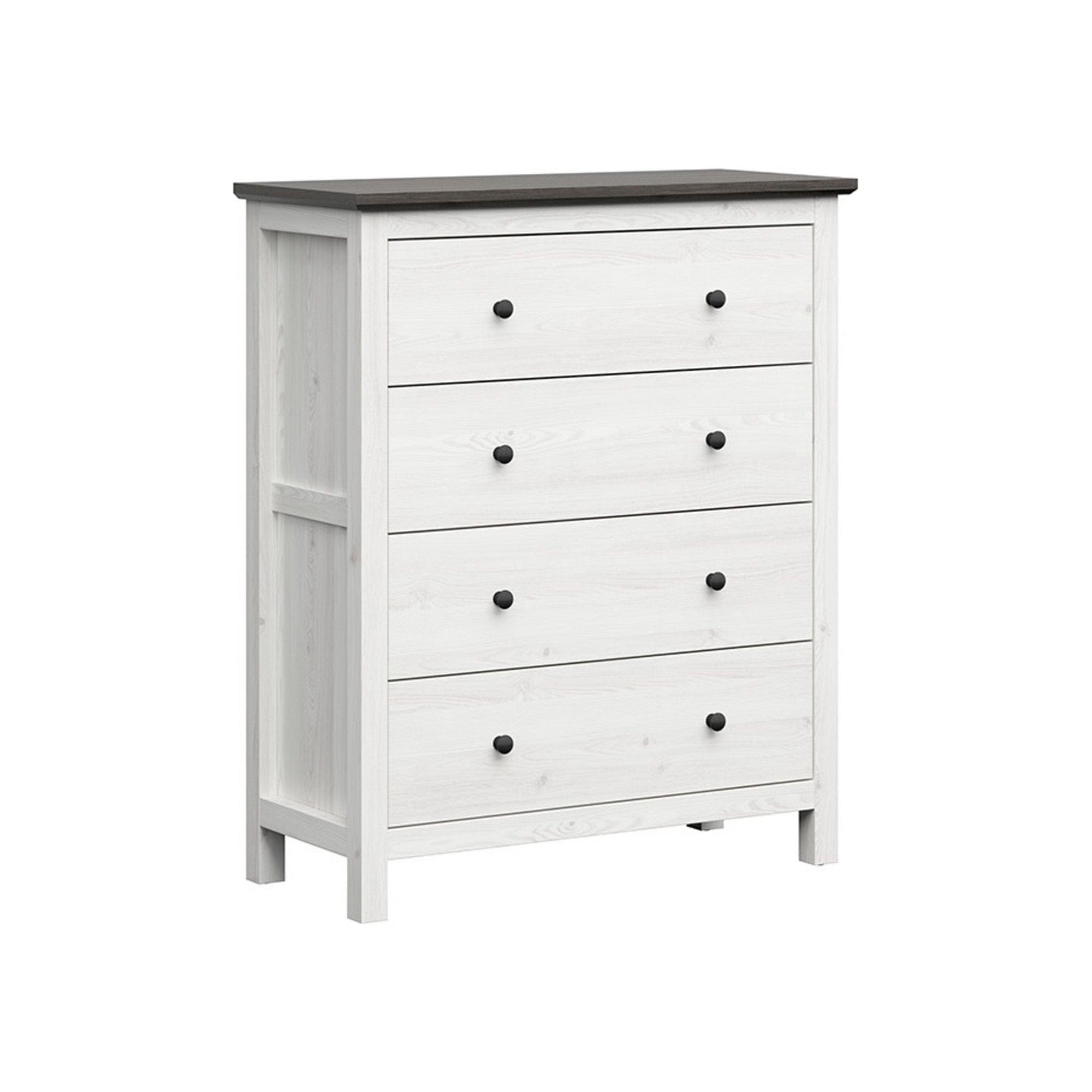 Comoda HESEN, alb/pin larico, PAL, 101x44x120 cm