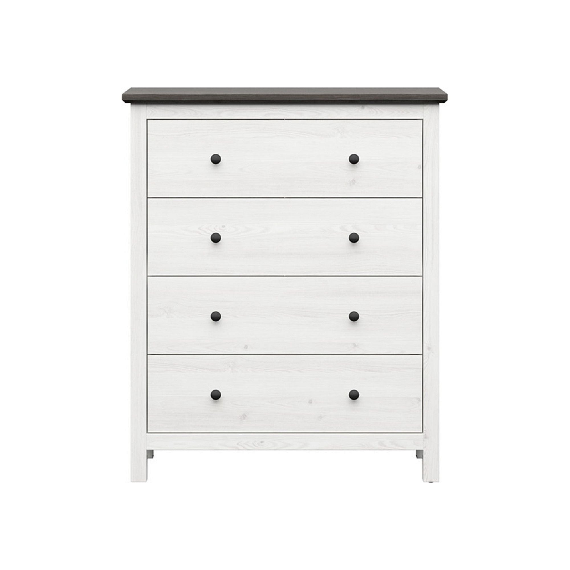 Comoda HESEN, alb/pin larico, PAL, 101x44x120 cm