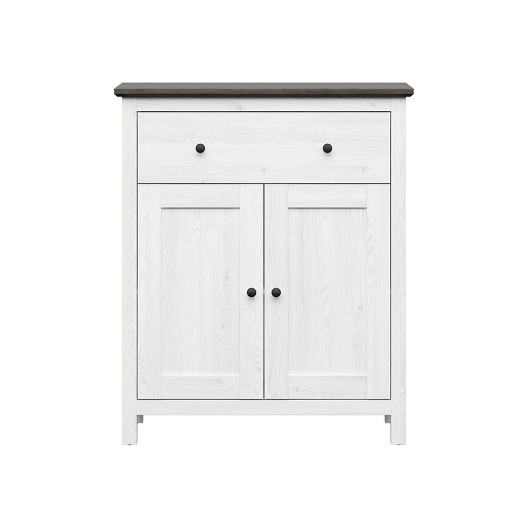 Comoda HESEN, alb /pin larico, PAL, 101x44x121 cm