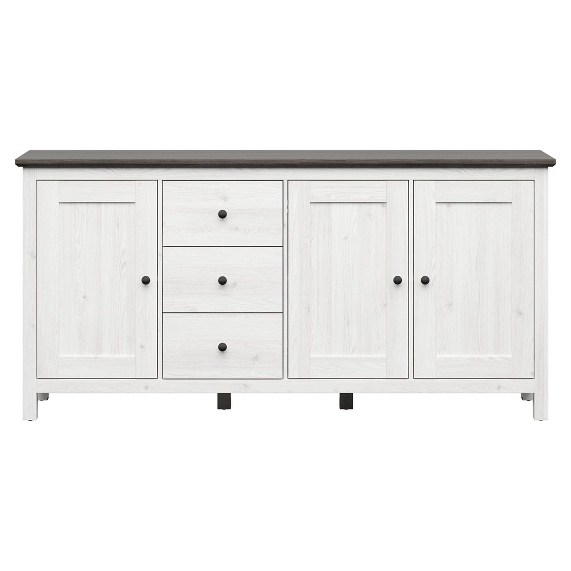 Comoda HESEN, alb/pin larico, PAL, 199x44x96 cm