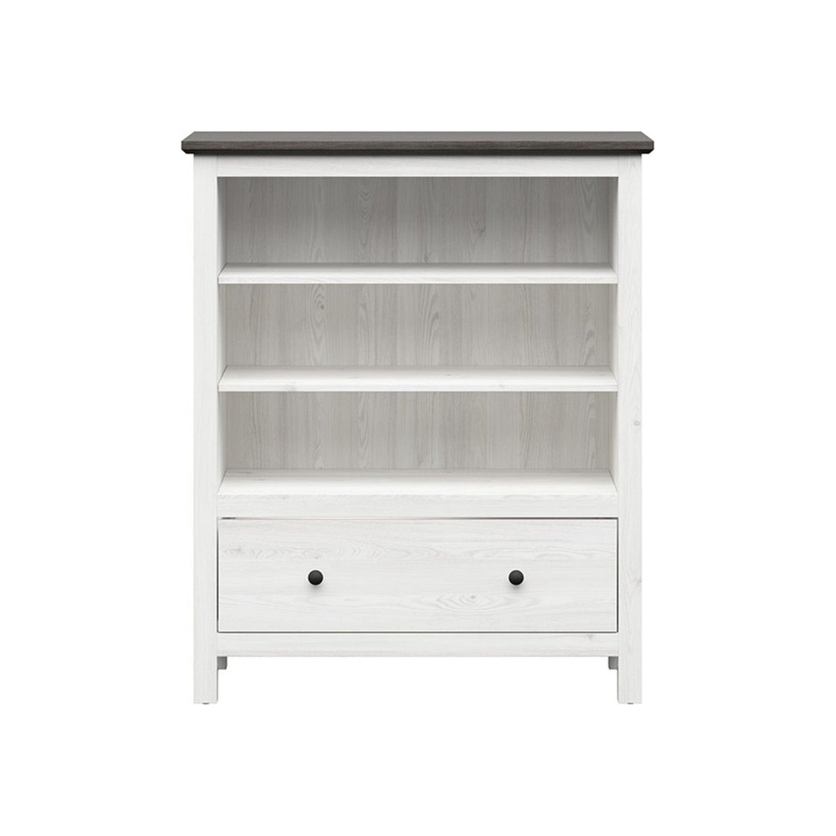 Comoda HESEN, alb/pin larico, PAL melaminat, 101x44x121 cm