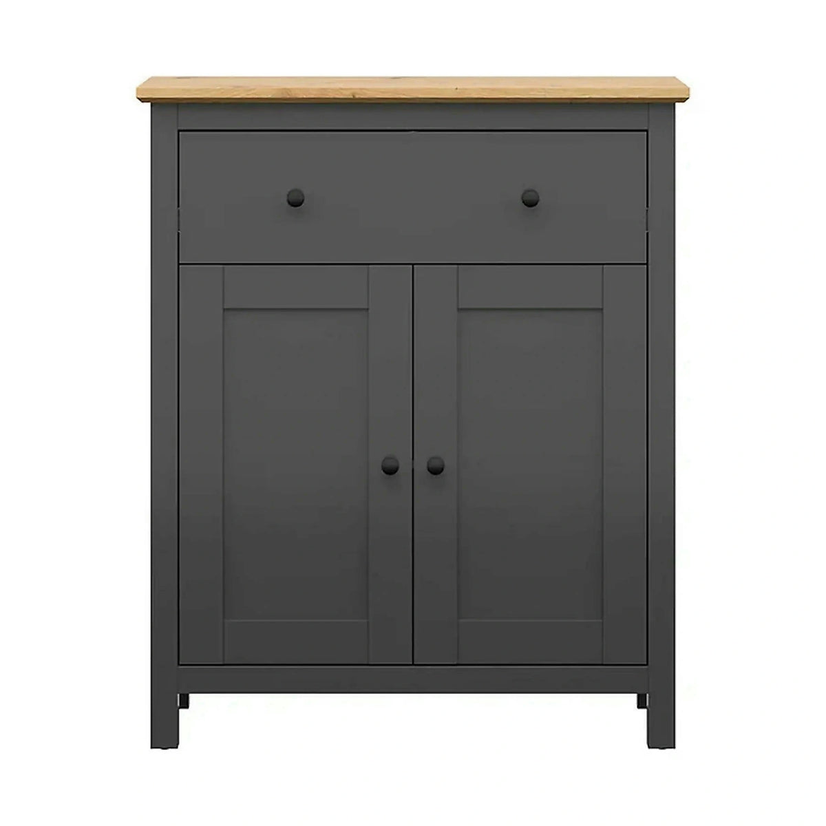 Comoda HESEN, gri grafit/stejar artisan, PAL melaminat, 101x44x121 cm