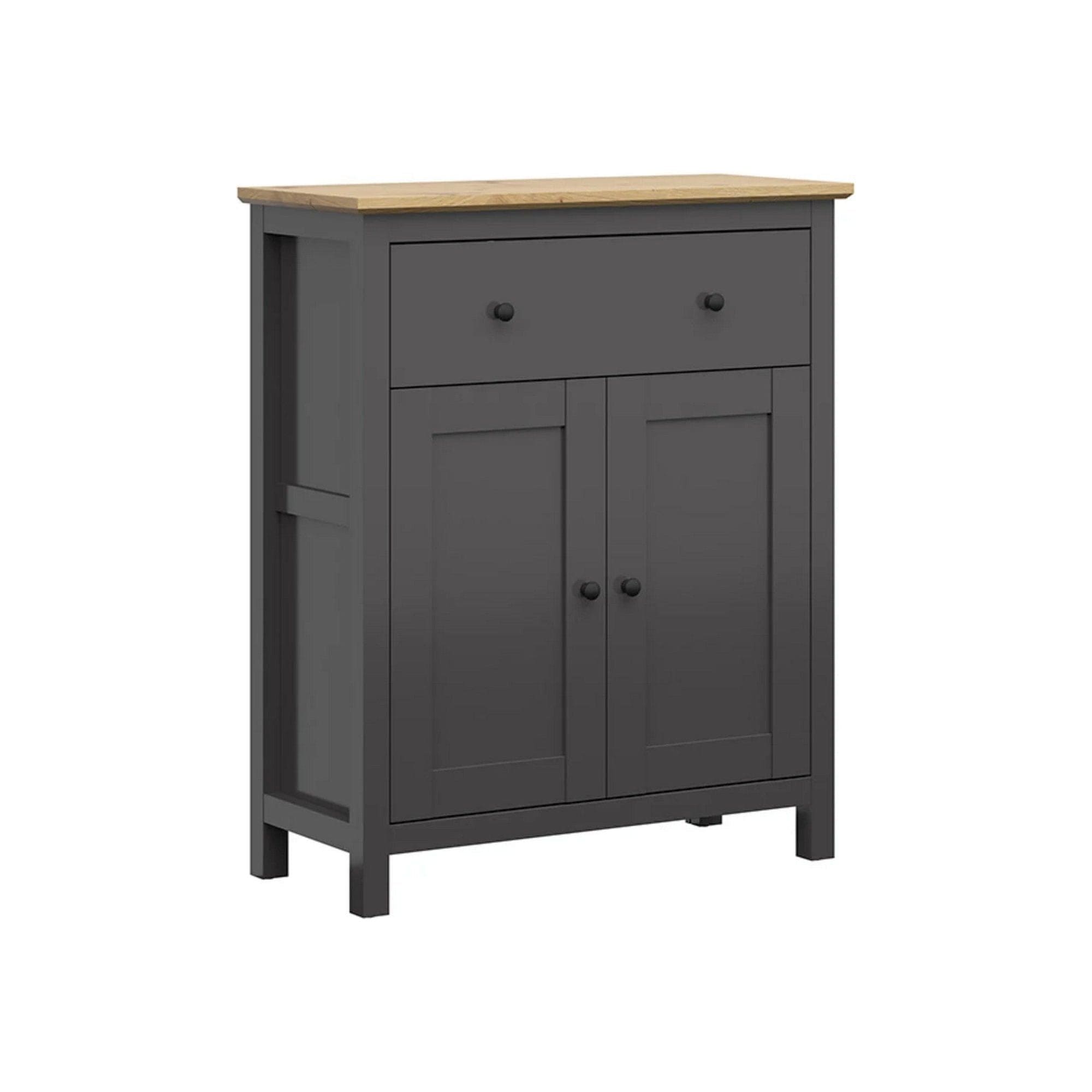 Comoda HESEN, gri grafit/stejar artisan, PAL melaminat, 101x44x121 cm
