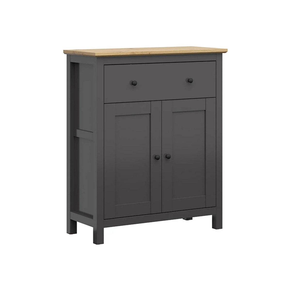 Comoda HESEN, gri grafit/stejar artisan, PAL melaminat, 101x44x121 cm