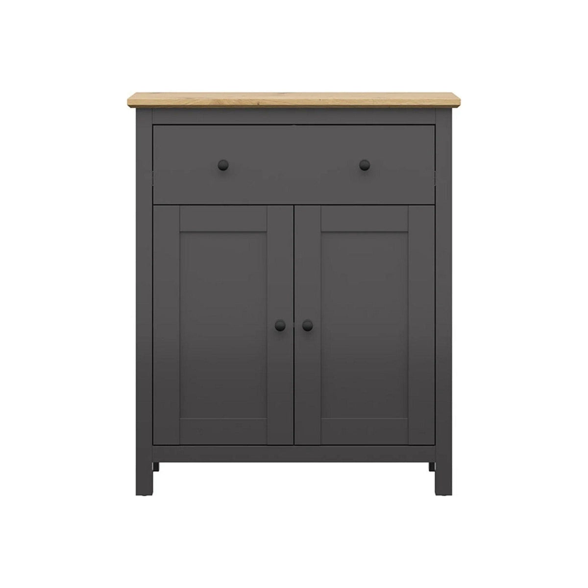 Comoda HESEN, gri grafit/stejar artisan, PAL melaminat, 101x44x121 cm