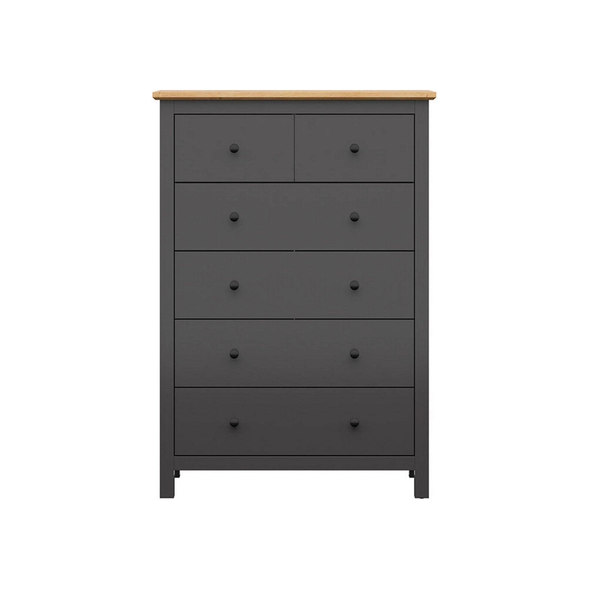Comoda HESEN, gri grafit/stejar artisan, PAL melaminat, 101x44x145 cm