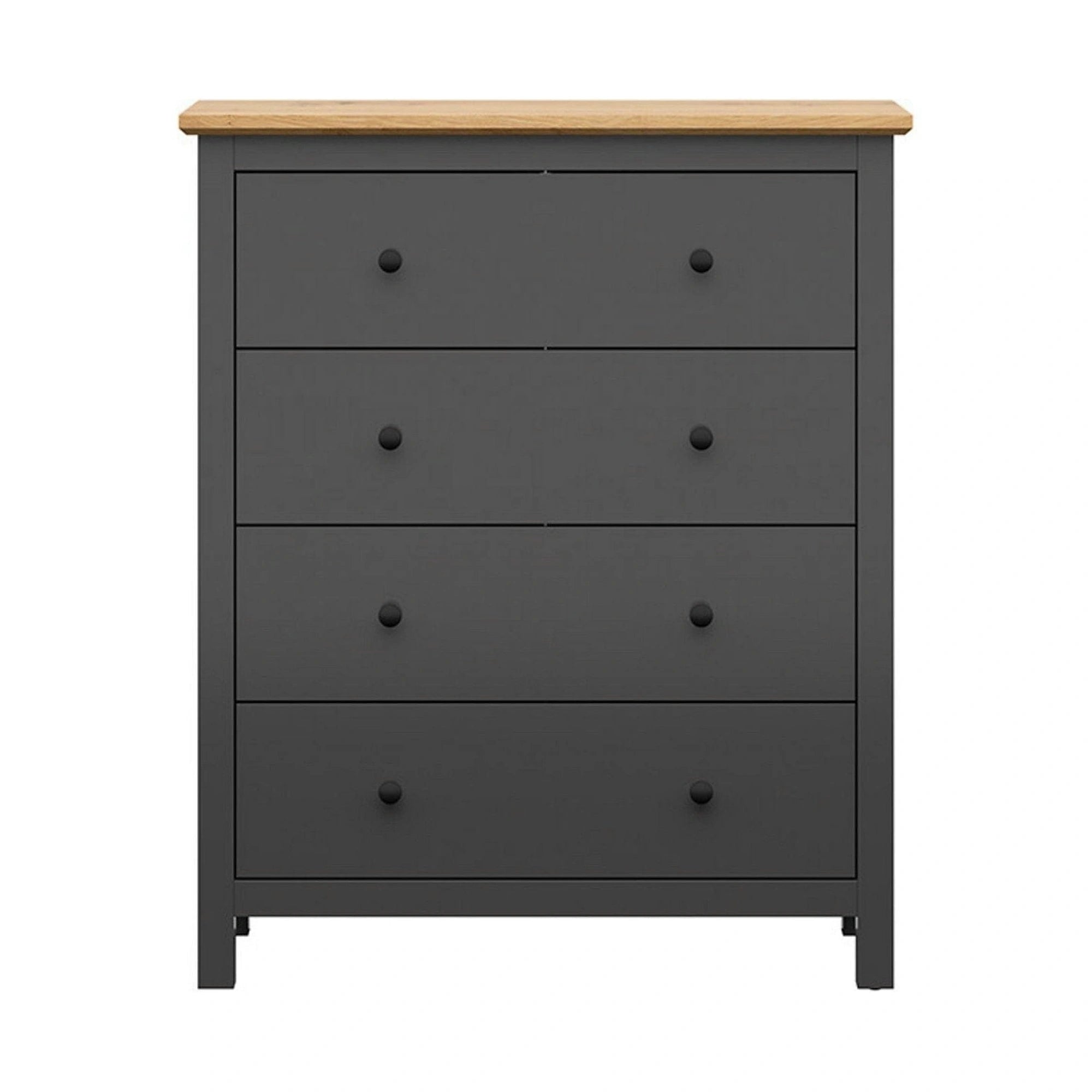 Comoda HESEN, gri grafit/stejar artisan, PAL melaminat, cu sertare, 101x44x121 cm