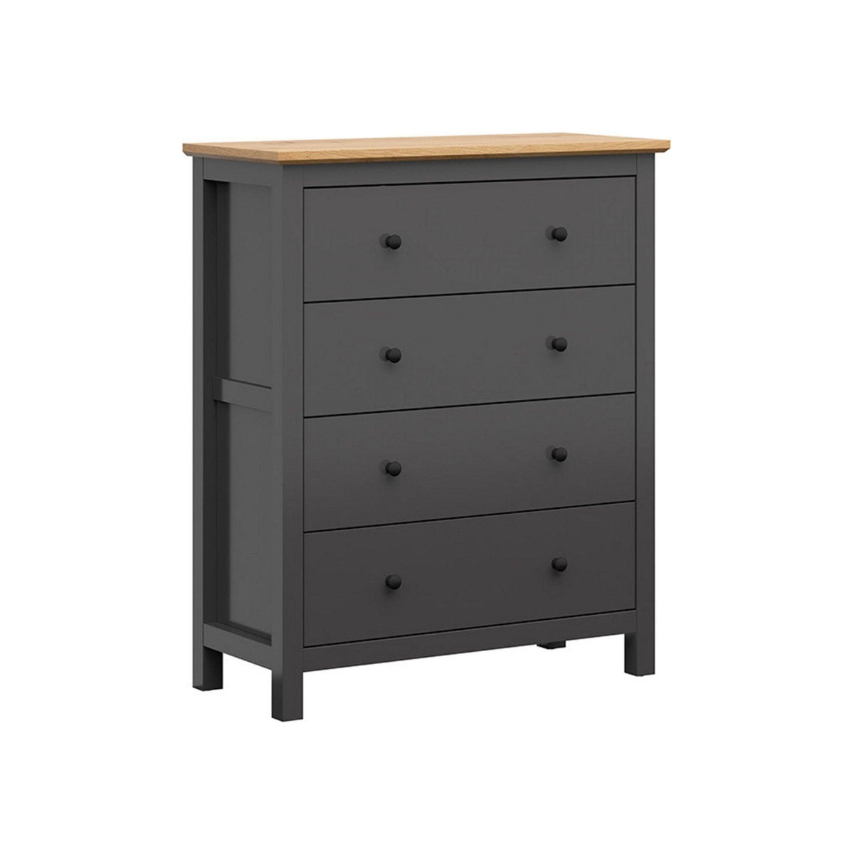 Comoda HESEN, gri grafit/stejar artisan, PAL melaminat, cu sertare, 101x44x121 cm