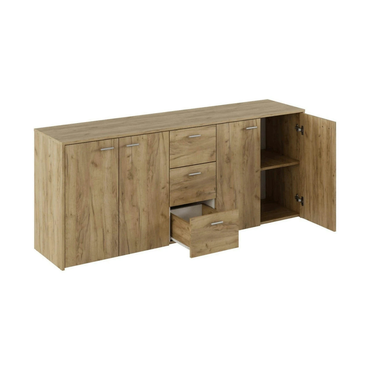 Comoda HUGOS 180, stejar artisan, PAL melaminat, 180x42x75 cm