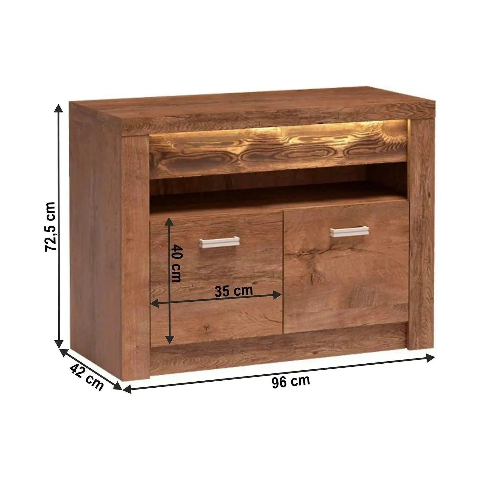 Comoda INFINITY I-10, frasin deschis, PAL melaminat, 96x42x73 cm