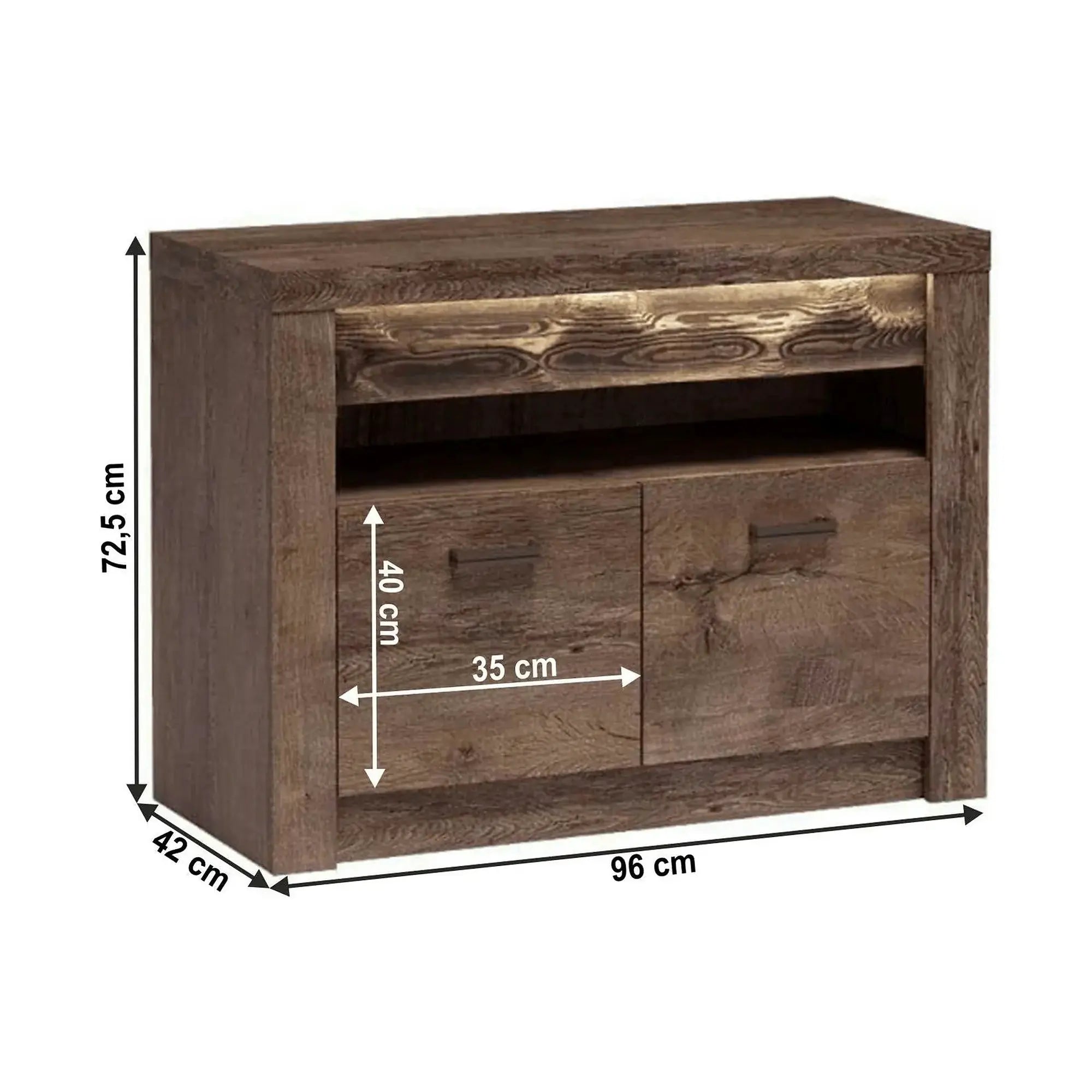 Comoda INFINITY I-10, frasin inchis, PAL melaminat, 96x42x73 cm