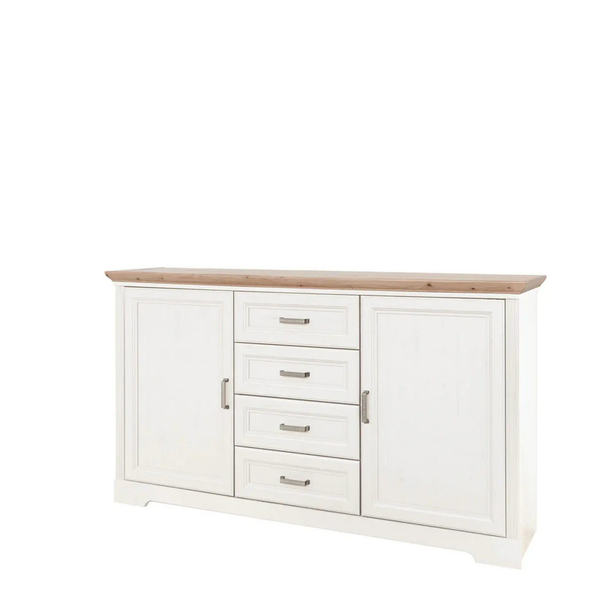 Comoda JASMIN, alb/stejar artisan, PAL, 164x41x90 cm