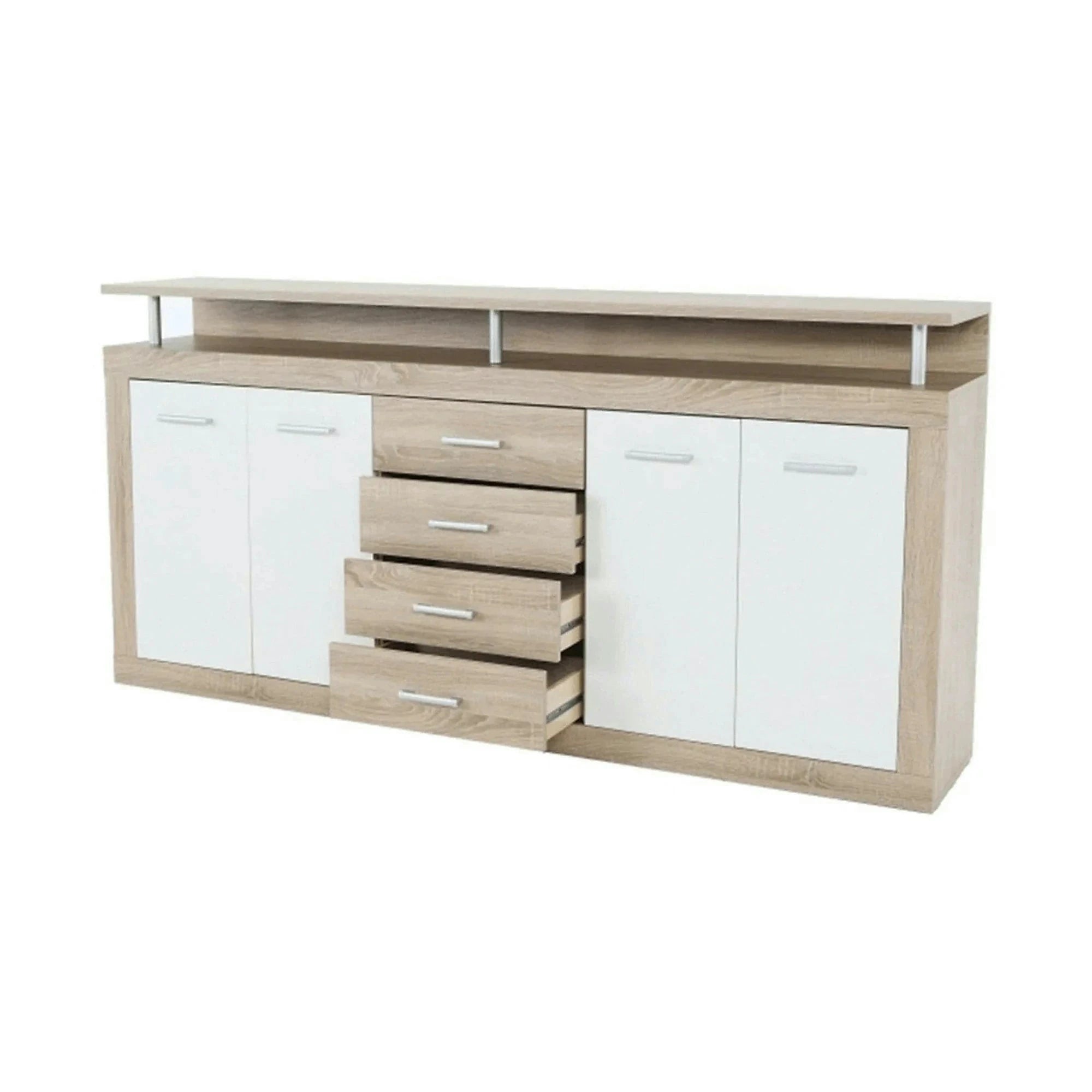 Comoda JUNO - JACHIM NEW, stejar sonoma/alb, PAL, 195x37x97 cm