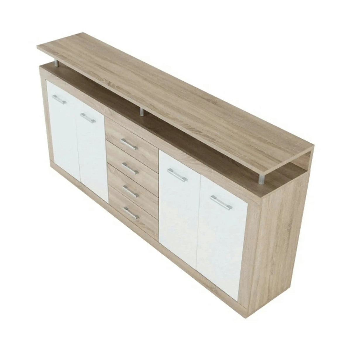Comoda JUNO - JACHIM NEW, stejar sonoma/alb, PAL, 195x37x97 cm