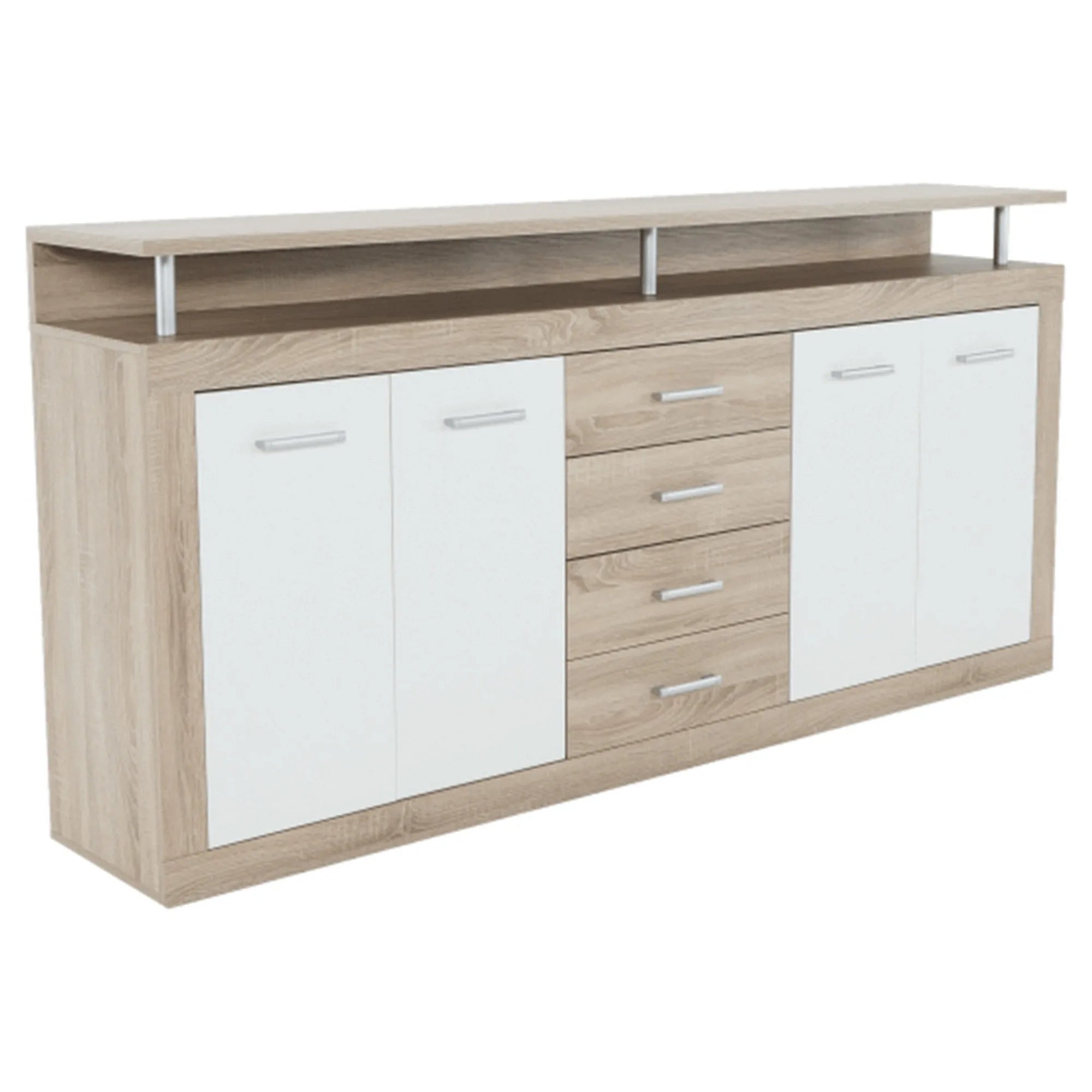 Comoda JUNO - JACHIM NEW, stejar sonoma/alb, PAL, 195x37x97 cm