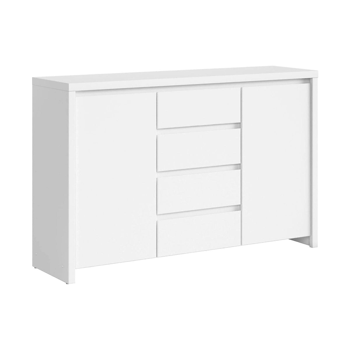 Comoda KASPIAN KOM2D4S, alb, PAL, 144x41x92 cm