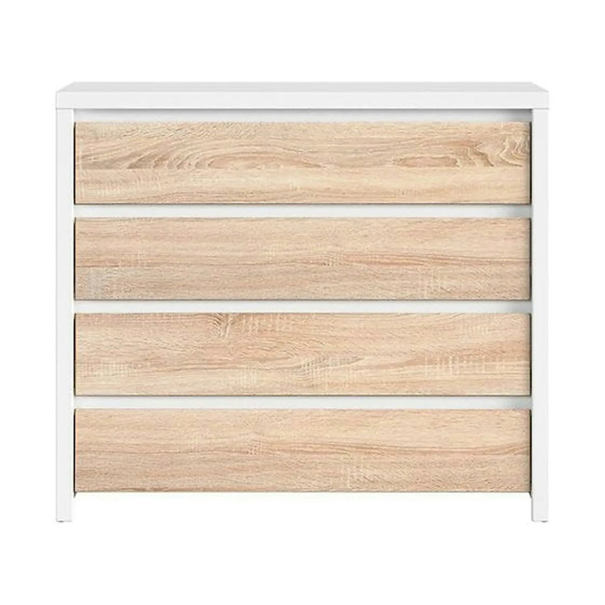 Comoda KASPIAN KOM4S, alb/stejar sonoma, PAL, 105x41x92 cm