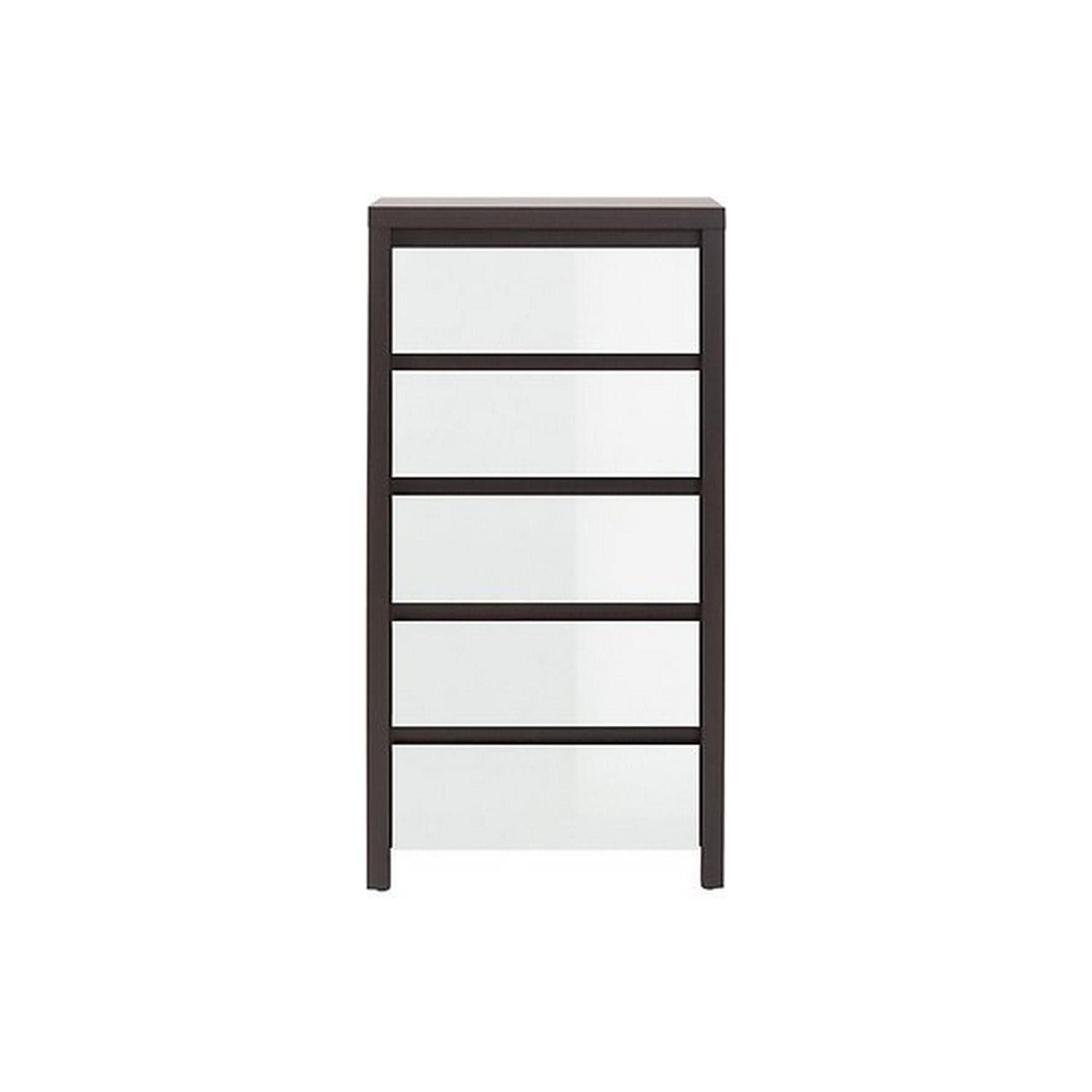 Comoda KASPIAN KOM5S, alb lucios/wenge, PAL, 56x41x113 cm