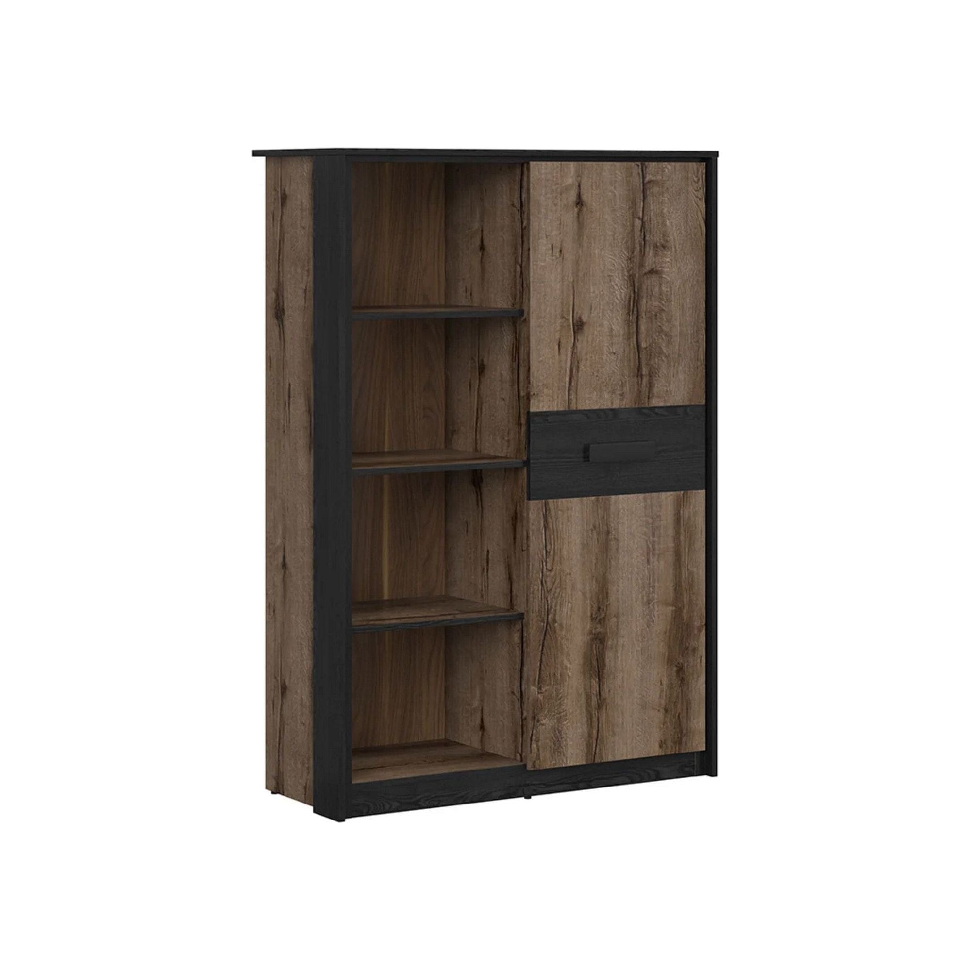 Comoda KASSEL, nuc/negru, PAL melaminat, 100x41x145 cm