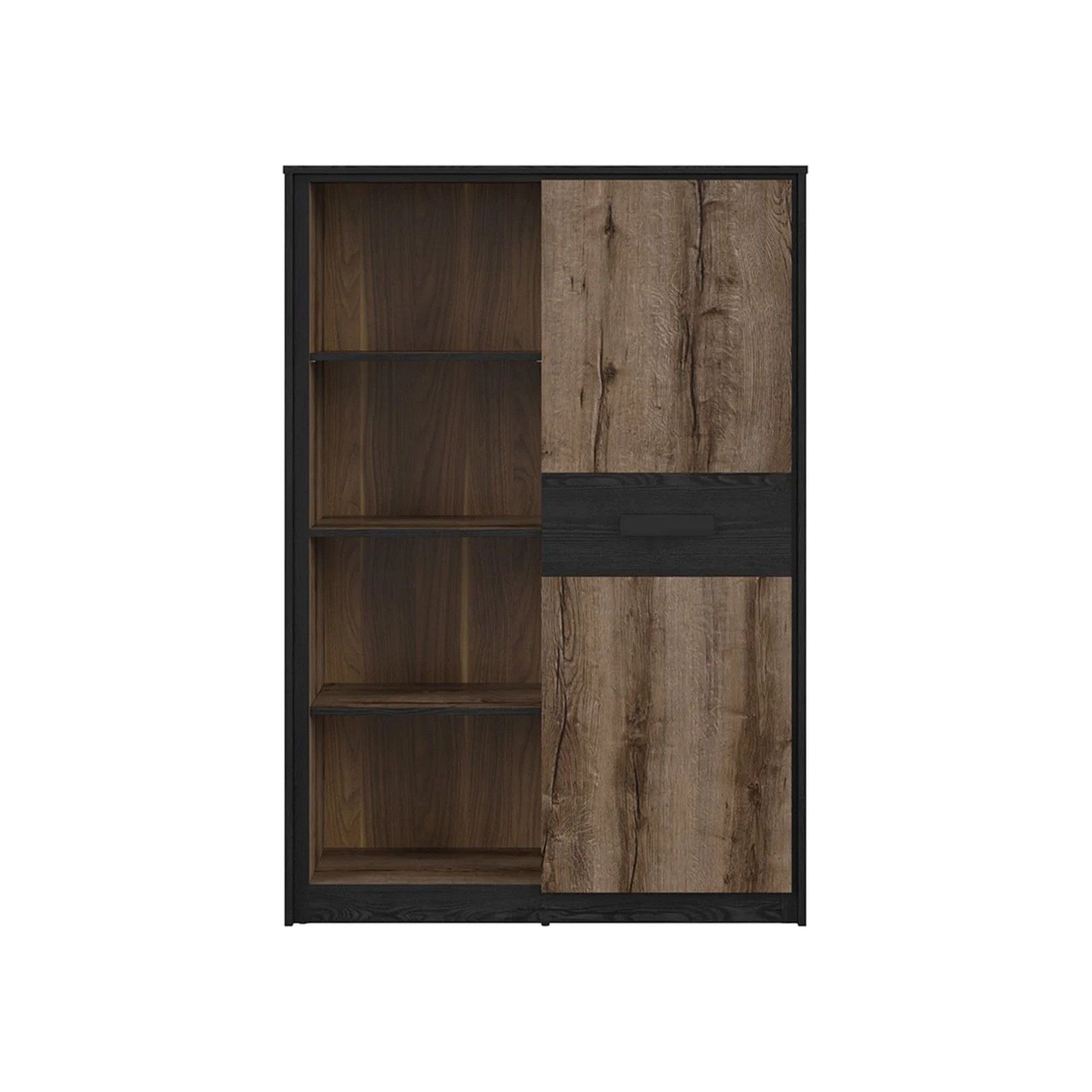 Comoda KASSEL, nuc/negru, PAL melaminat, 100x41x145 cm