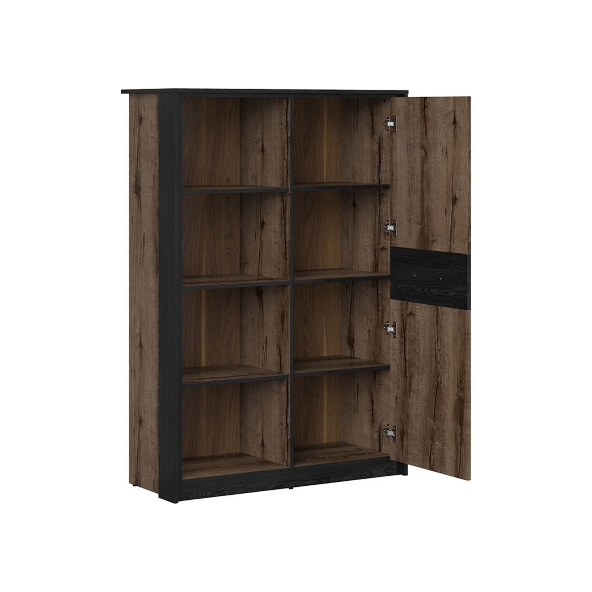 Comoda KASSEL, nuc/negru, PAL melaminat, 100x41x145 cm